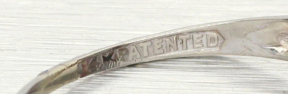 1938 Antique Art Deco Resin Marquise Cocktail Ring - 14k White Gold - Size 8 - Image 4