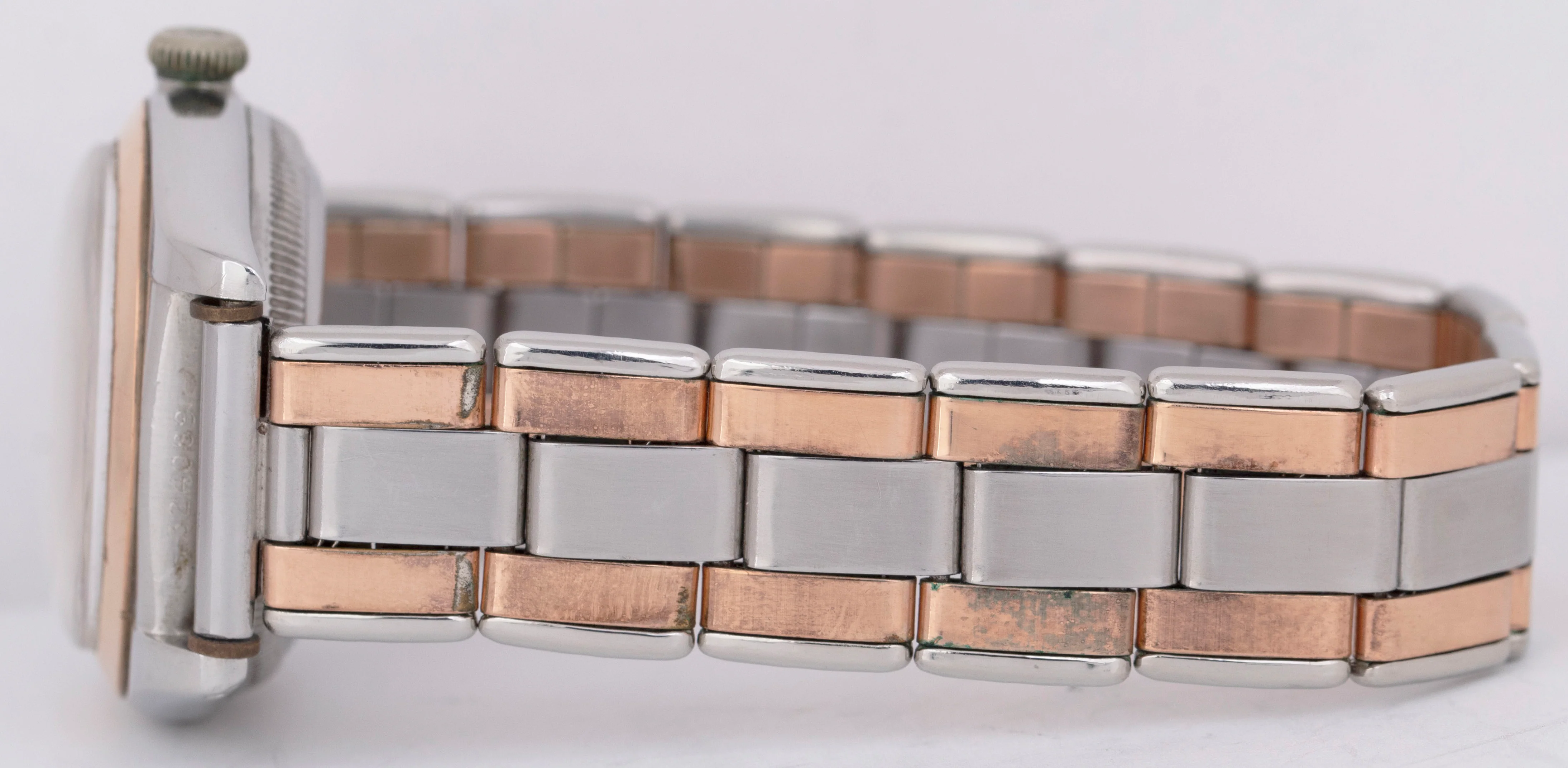 1945 Vintage Rolex Oyster Perpetual ROSE GOLD Bubbleback 32mm White Watch 3133 - Image 6
