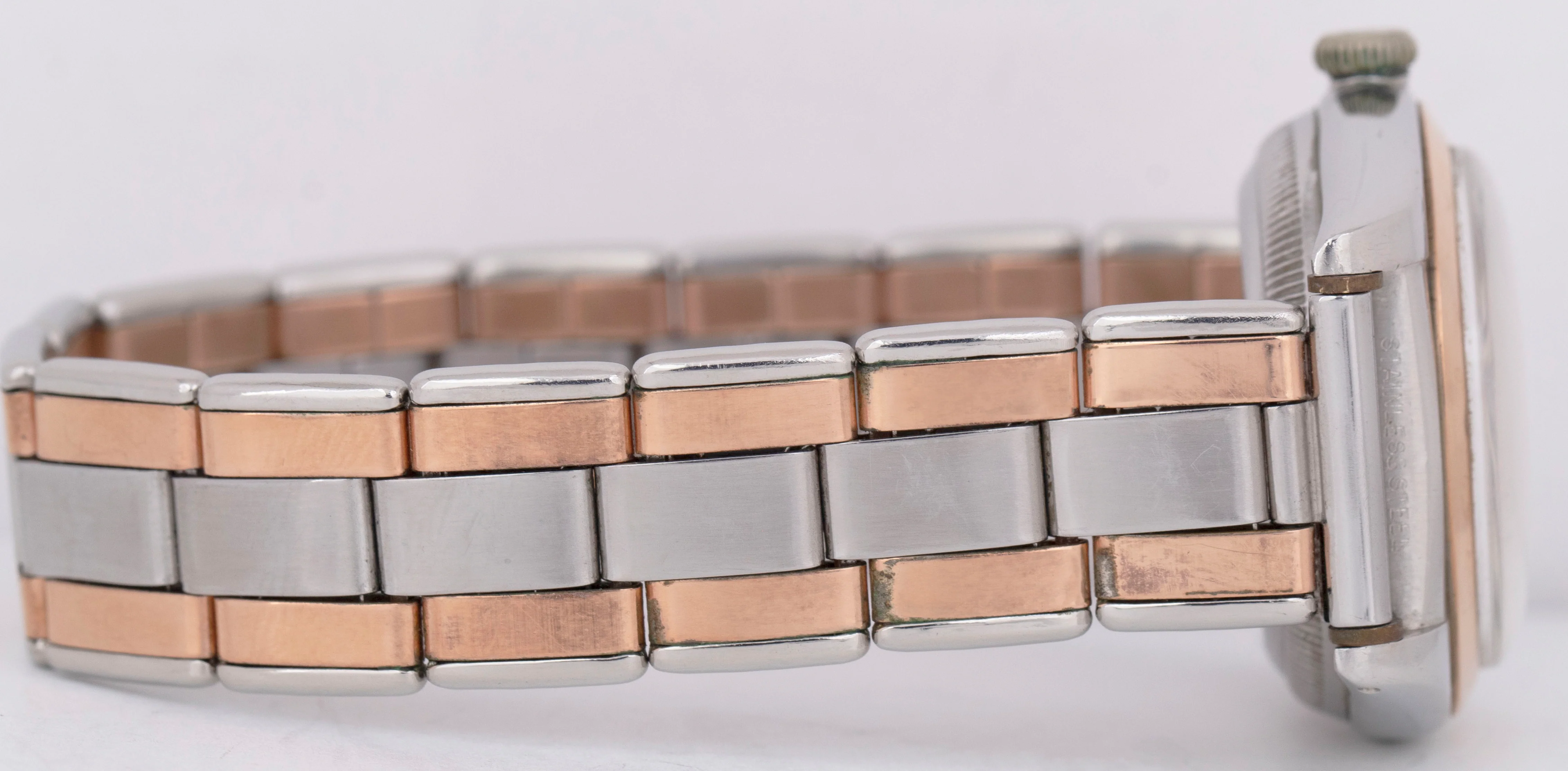 1945 Vintage Rolex Oyster Perpetual ROSE GOLD Bubbleback 32mm White Watch 3133 - Image 7