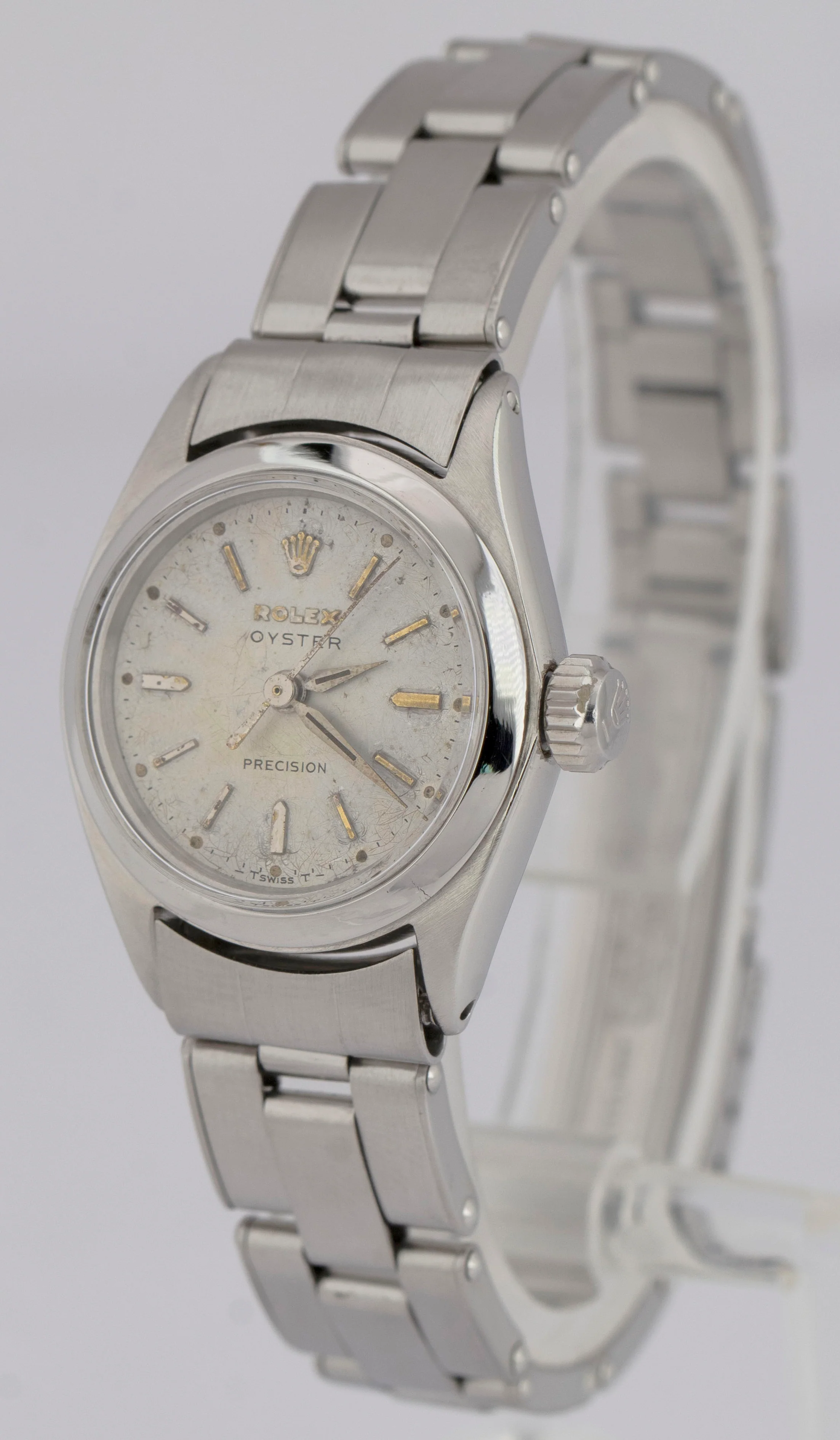 1965 PAPERS Ladies Rolex Oysterdate Precision 24mm Manual 6410 Steel Watch BOX - Image 3