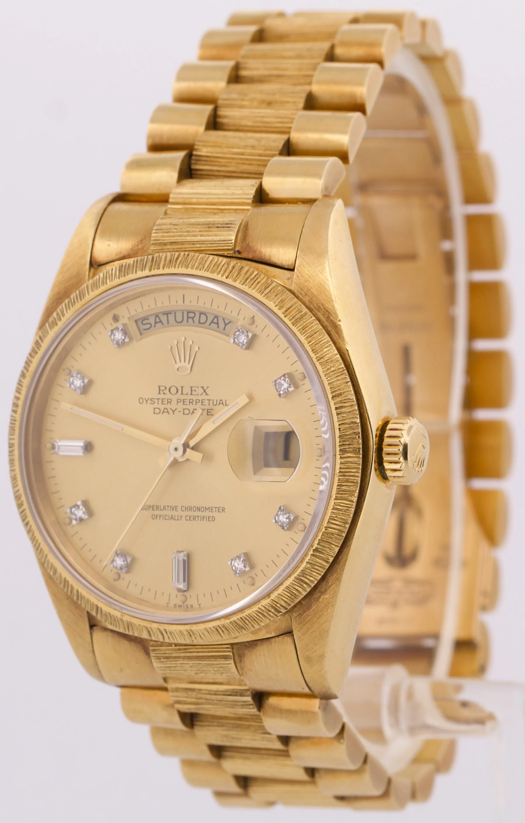 1978 Rolex Day-Date President 36mm FACTORY CHAMPAGNE DIAMOND 18K BARK 18078 - Image 3