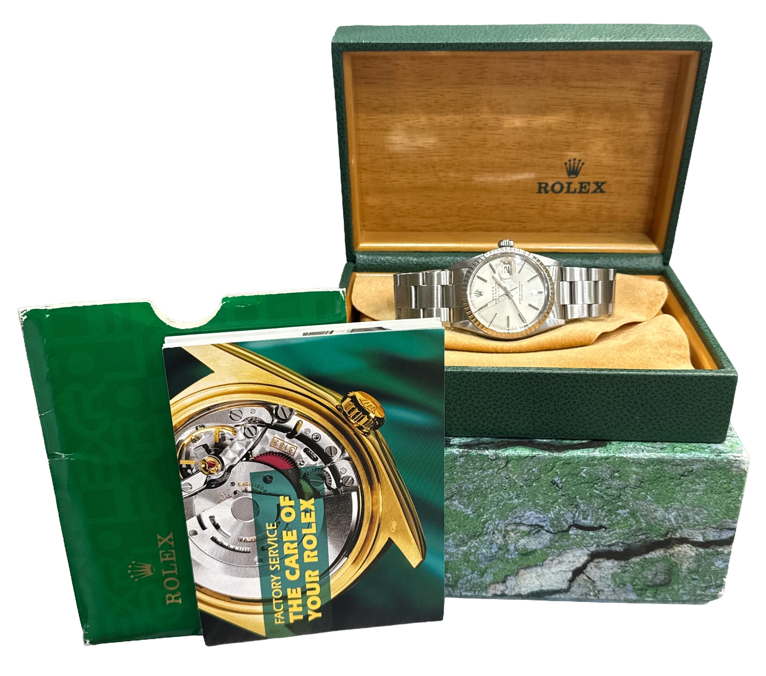1981 Rolex DateJust 36mm SILVER Steel Engine-Turned Automatic OYSTER 16030 BOX - Image 2