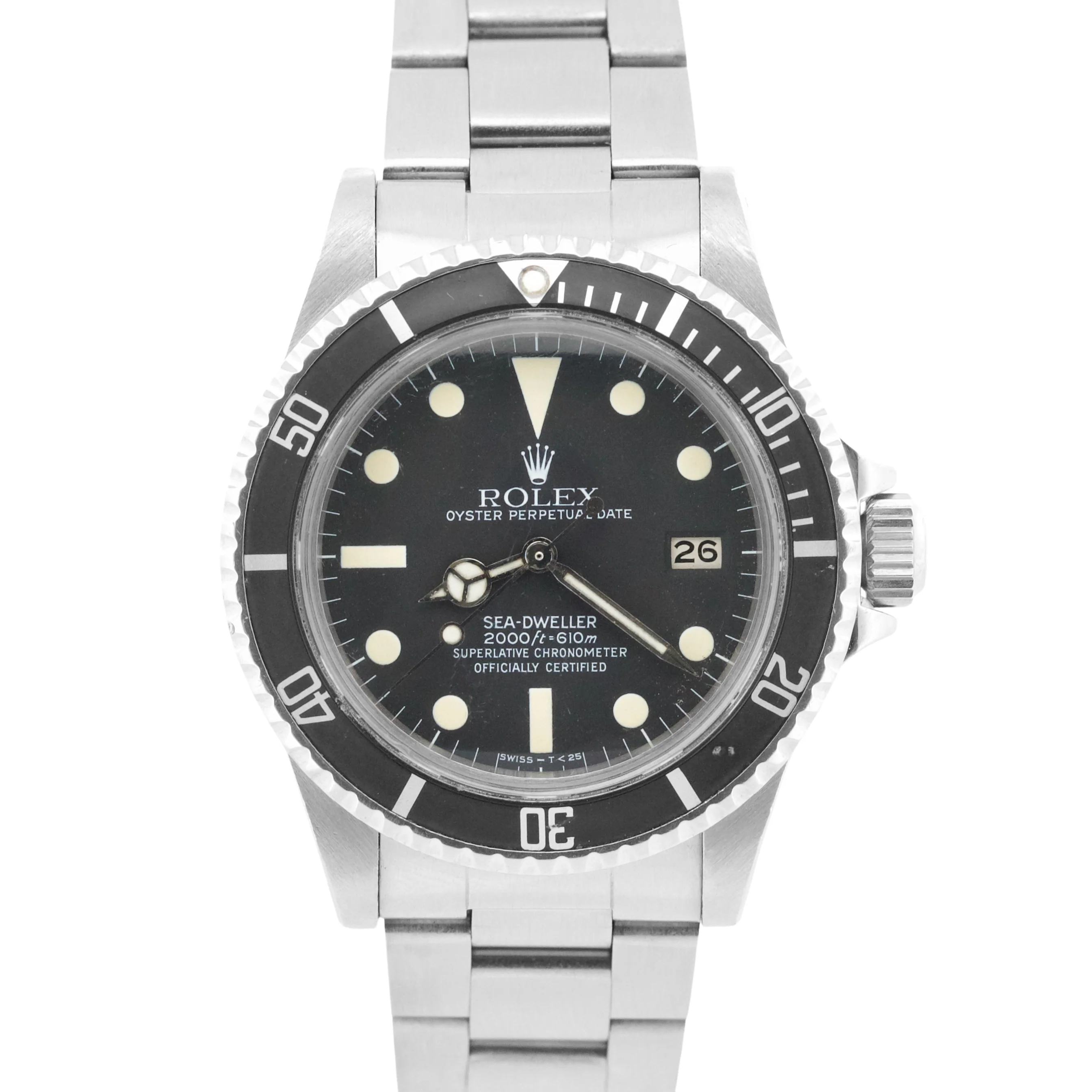 1982 PAPERS Rolex Sea-Dweller Black PATINA 40mm Stainless Steel Watch 1665 BOX