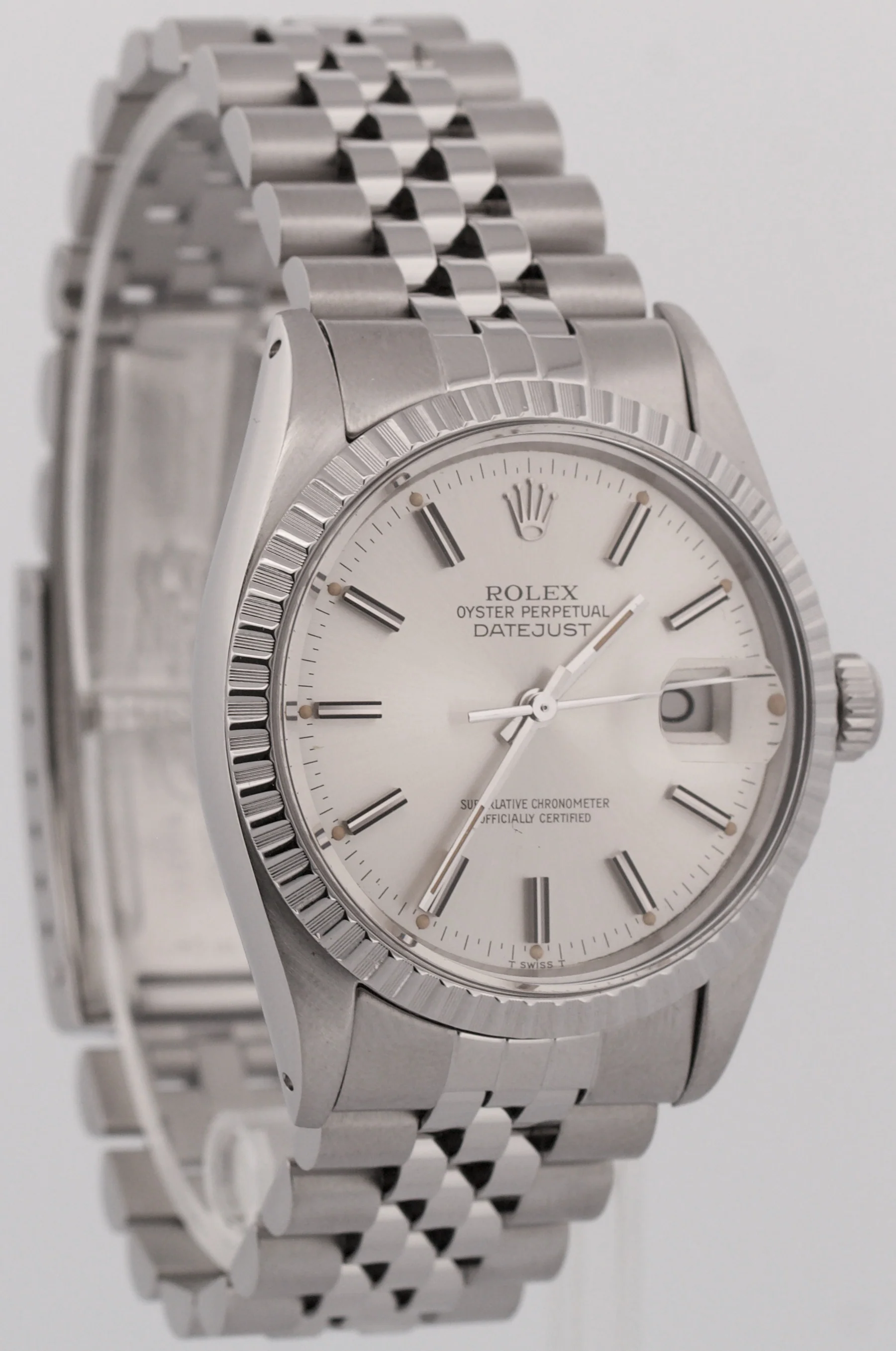 1983 Rolex DateJust 36mm SILVER Stainless Steel Automatic JUBILEE 16030 BOX - Image 4