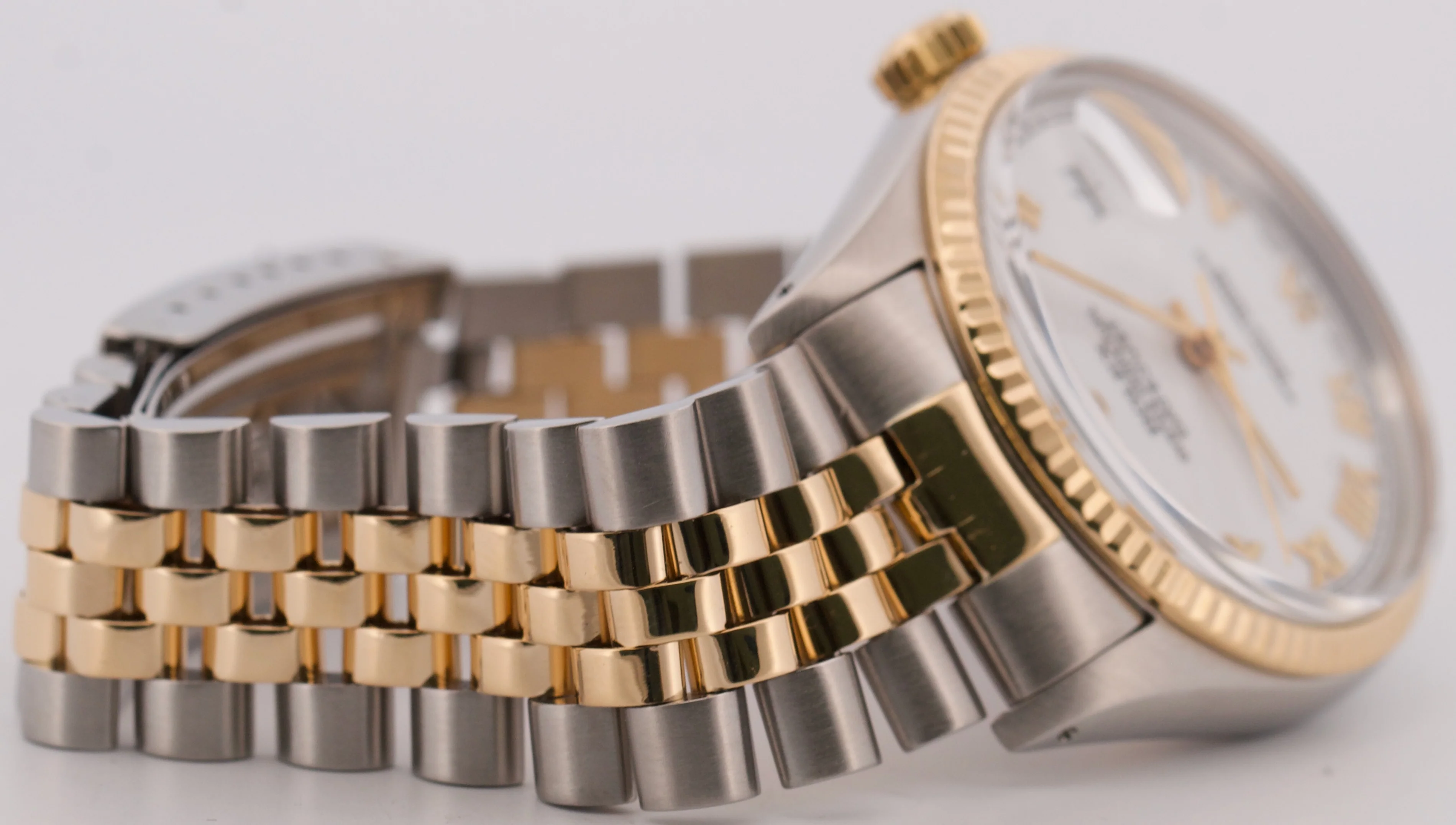 1984 Rolex DateJust 36mm WHITE ROMAN 18K Gold Steel JUBILEE Two-Tone 16013 Watch - Image 8