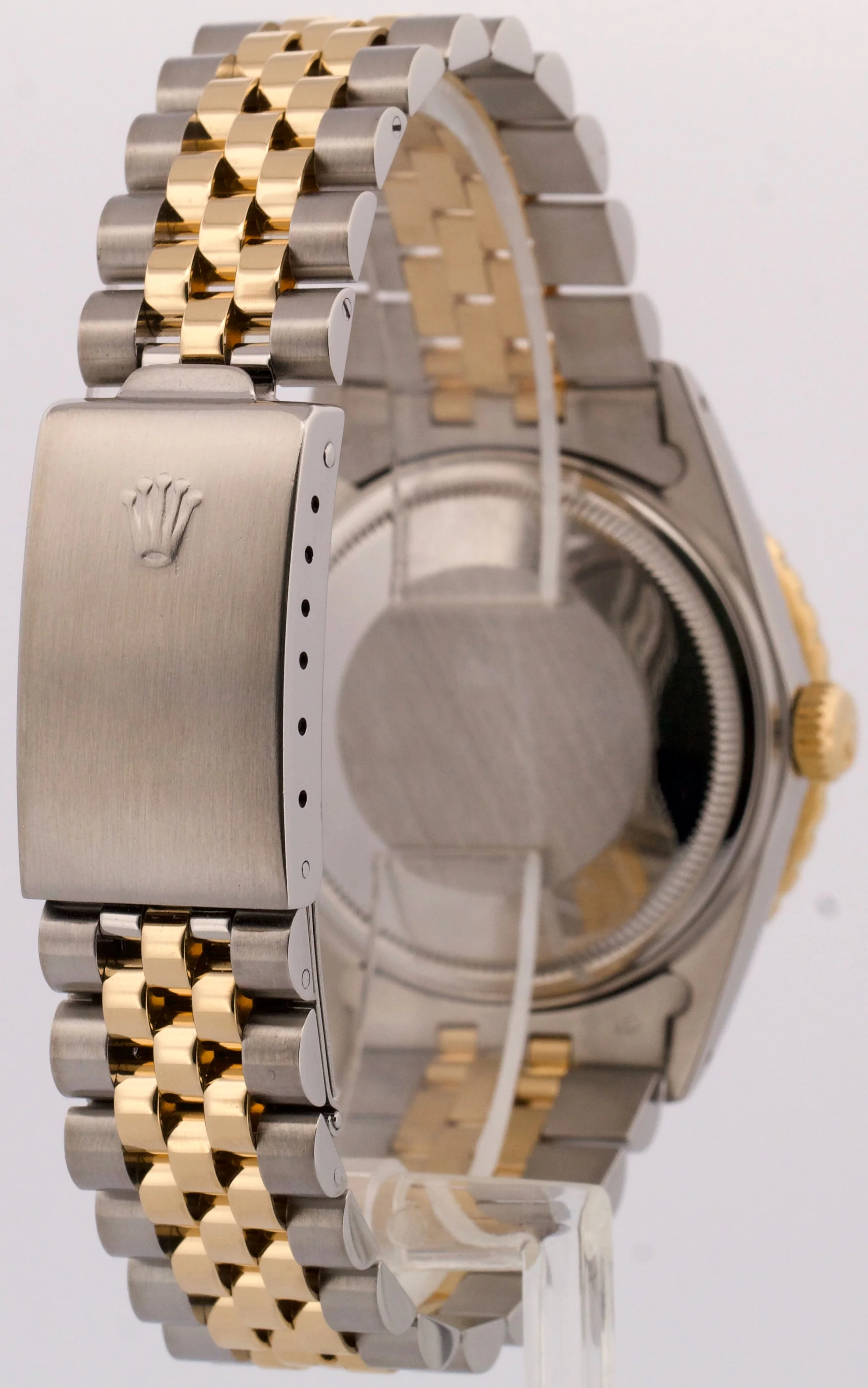 1986 Rolex DateJust 36mm BLACK Turn-O-Graph JUBILEE Steel 18K Yellow Gold 16253 - Image 5