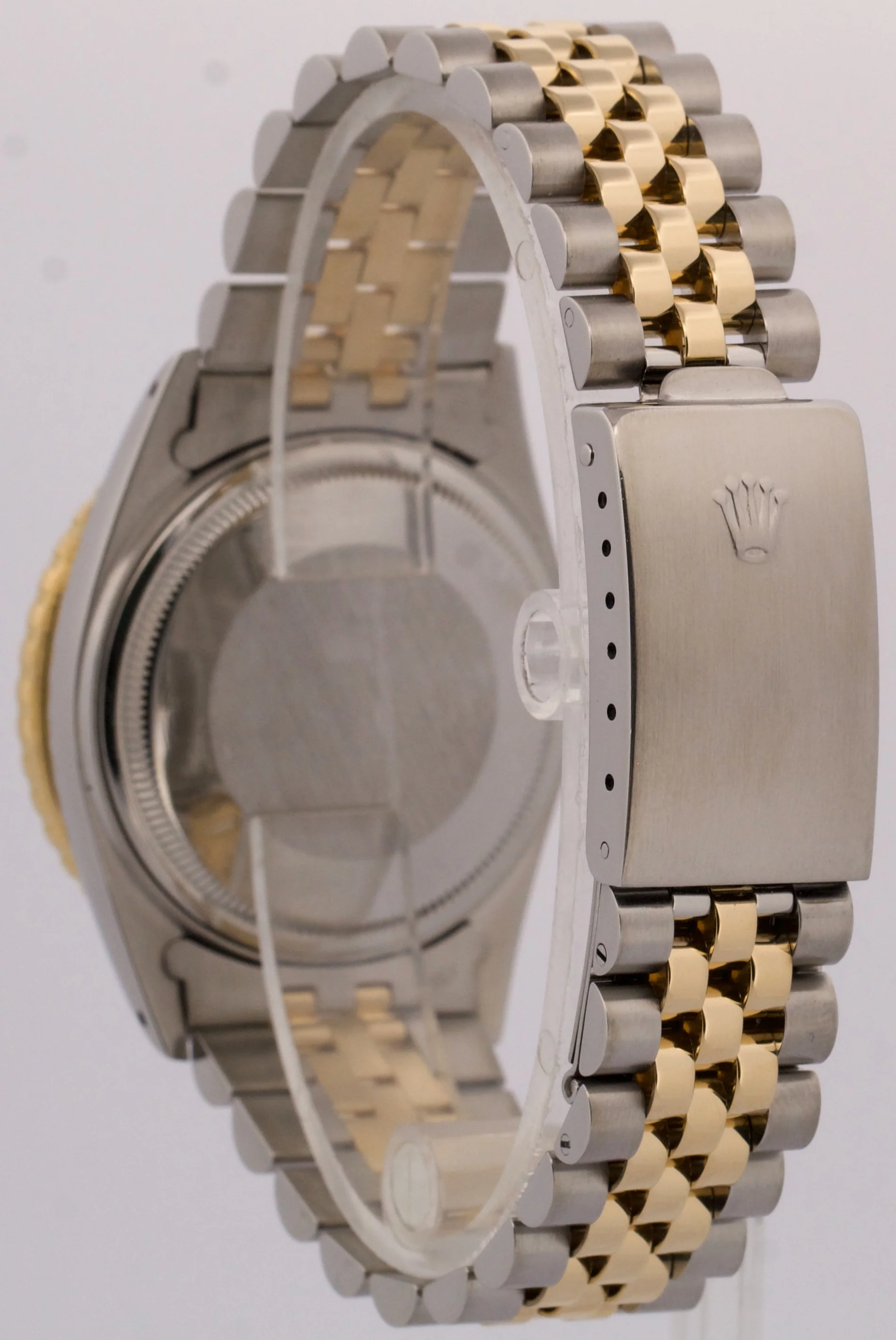 1986 Rolex DateJust 36mm BLACK Turn-O-Graph JUBILEE Steel 18K Yellow Gold 16253 - Image 6