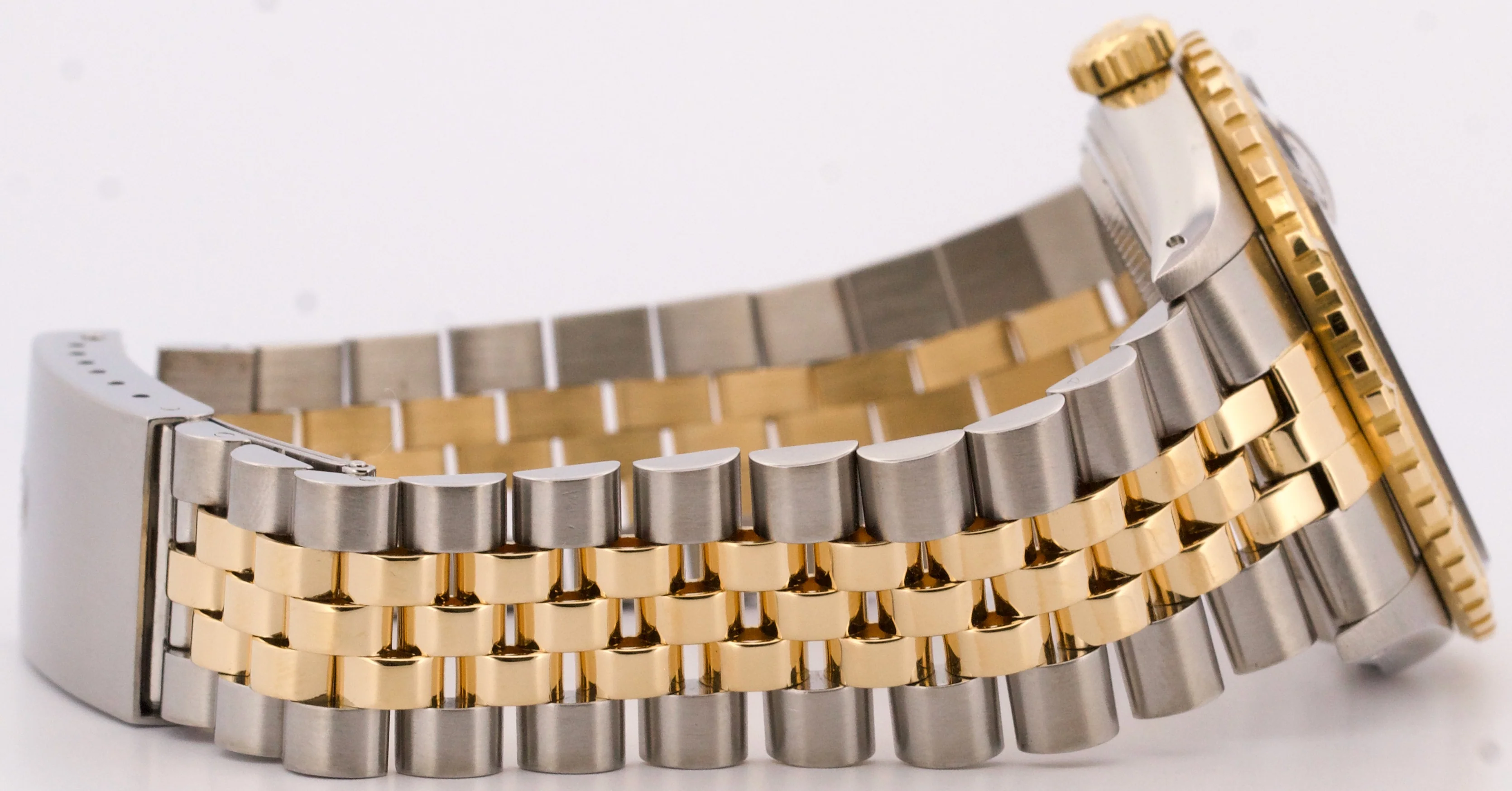 1986 Rolex DateJust 36mm BLACK Turn-O-Graph JUBILEE Steel 18K Yellow Gold 16253 - Image 8