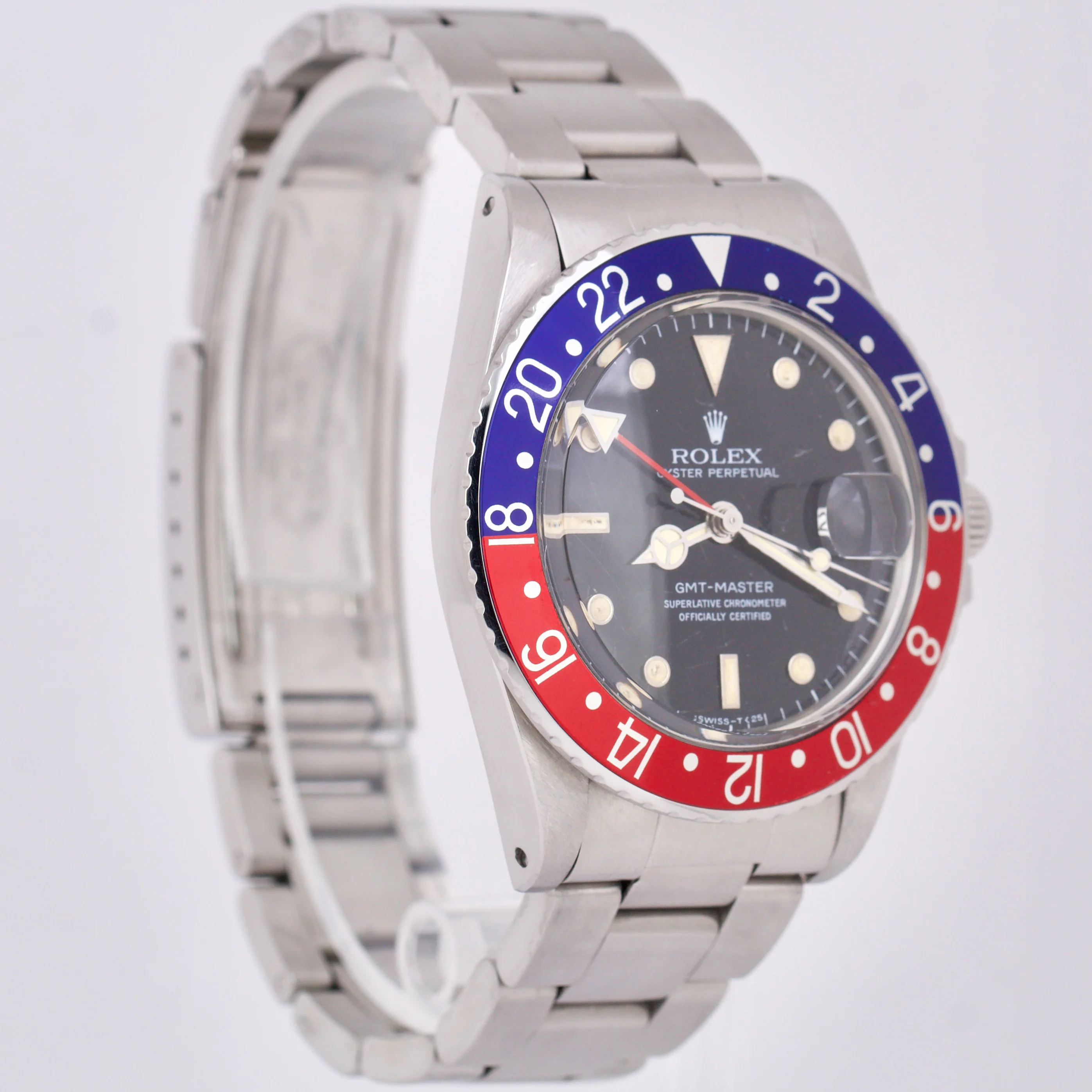 1986 Rolex GMT-Master GLOSSY PATINA Blue Red SPIDER DIAL Steel PEPSI 16750 Watch - Image 3