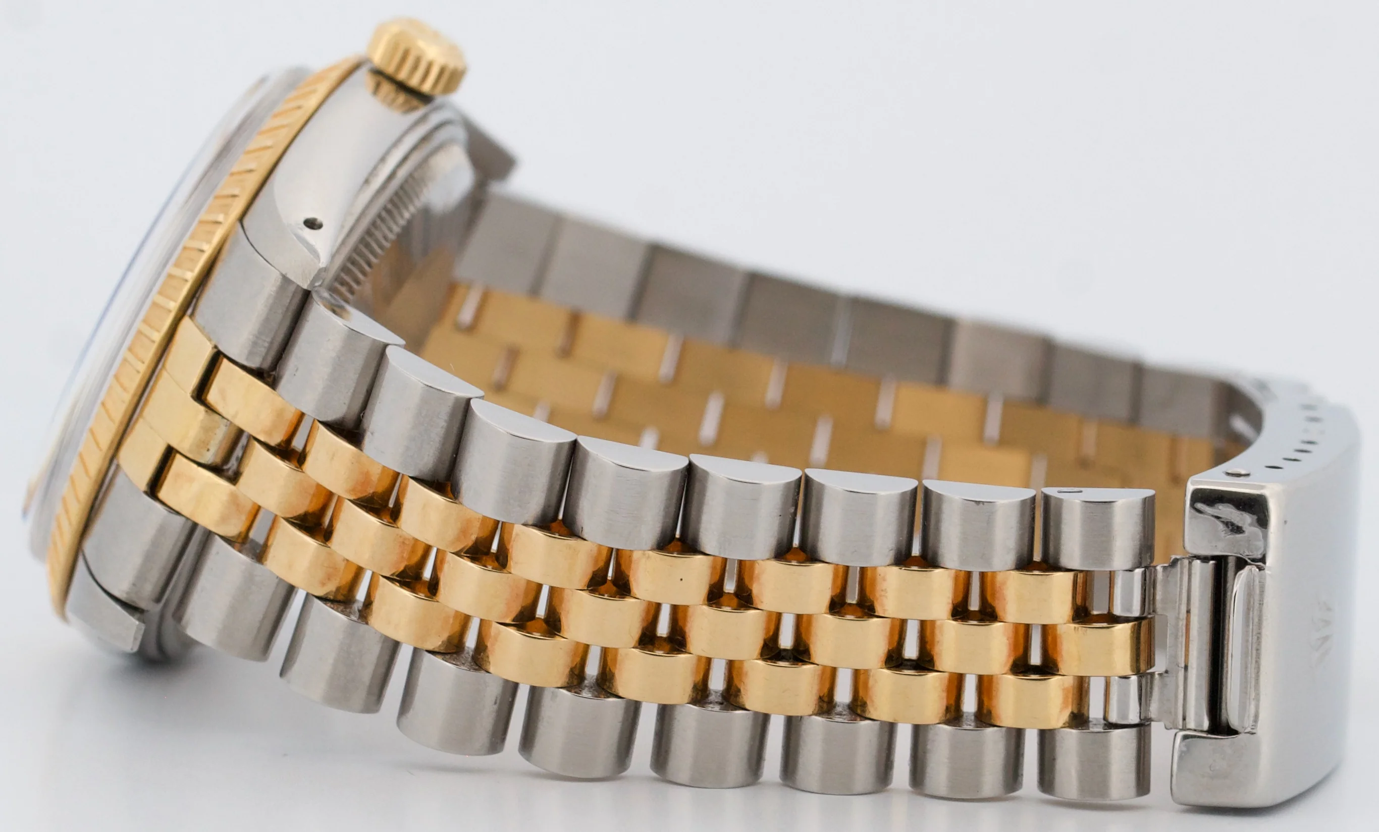 1986 Rolex Oyster Perpetual Date CHAMPAGNE 18K Gold Engine-Turned 34mm 15053 - Image 7