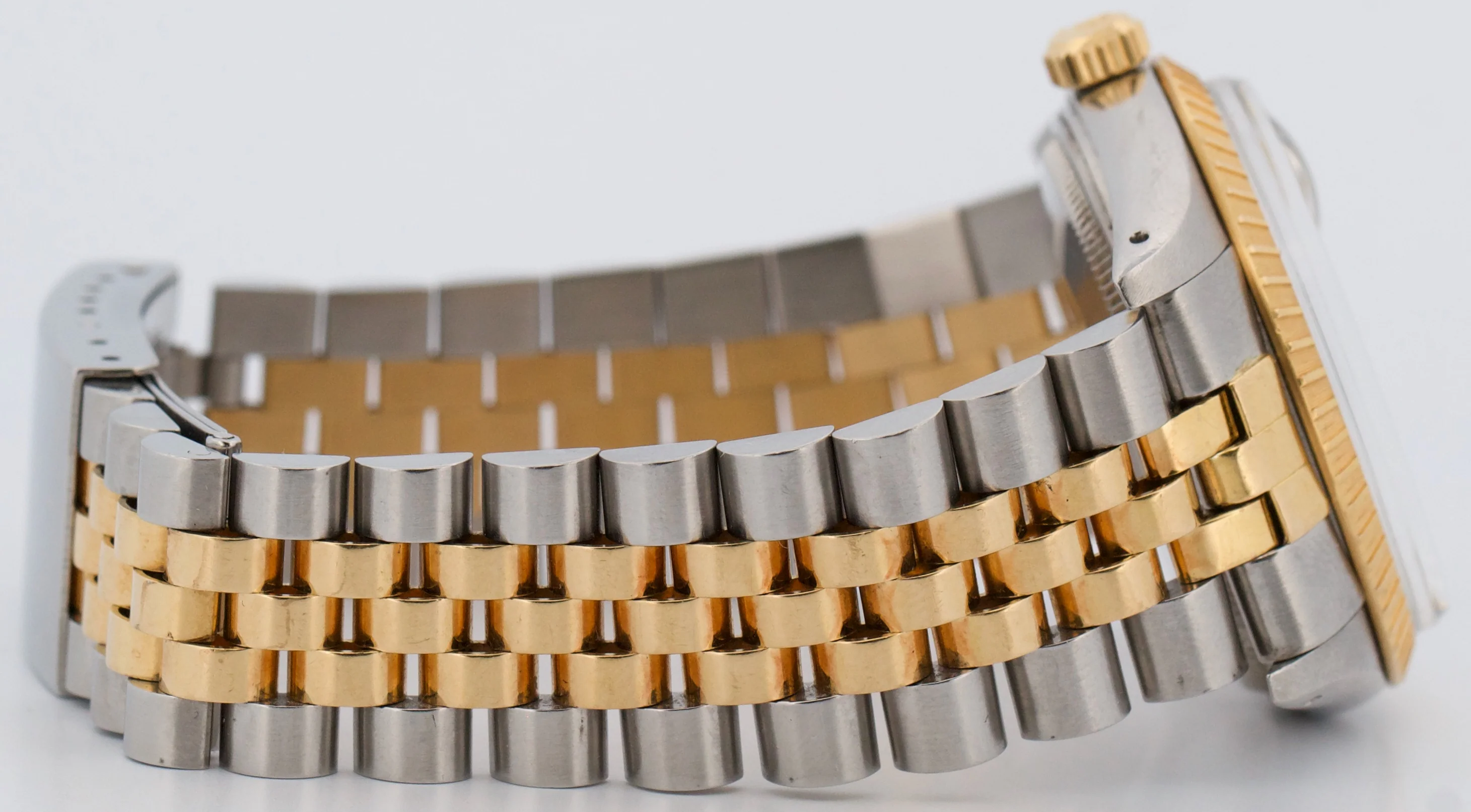 1986 Rolex Oyster Perpetual Date CHAMPAGNE 18K Gold Engine-Turned 34mm 15053 - Image 8