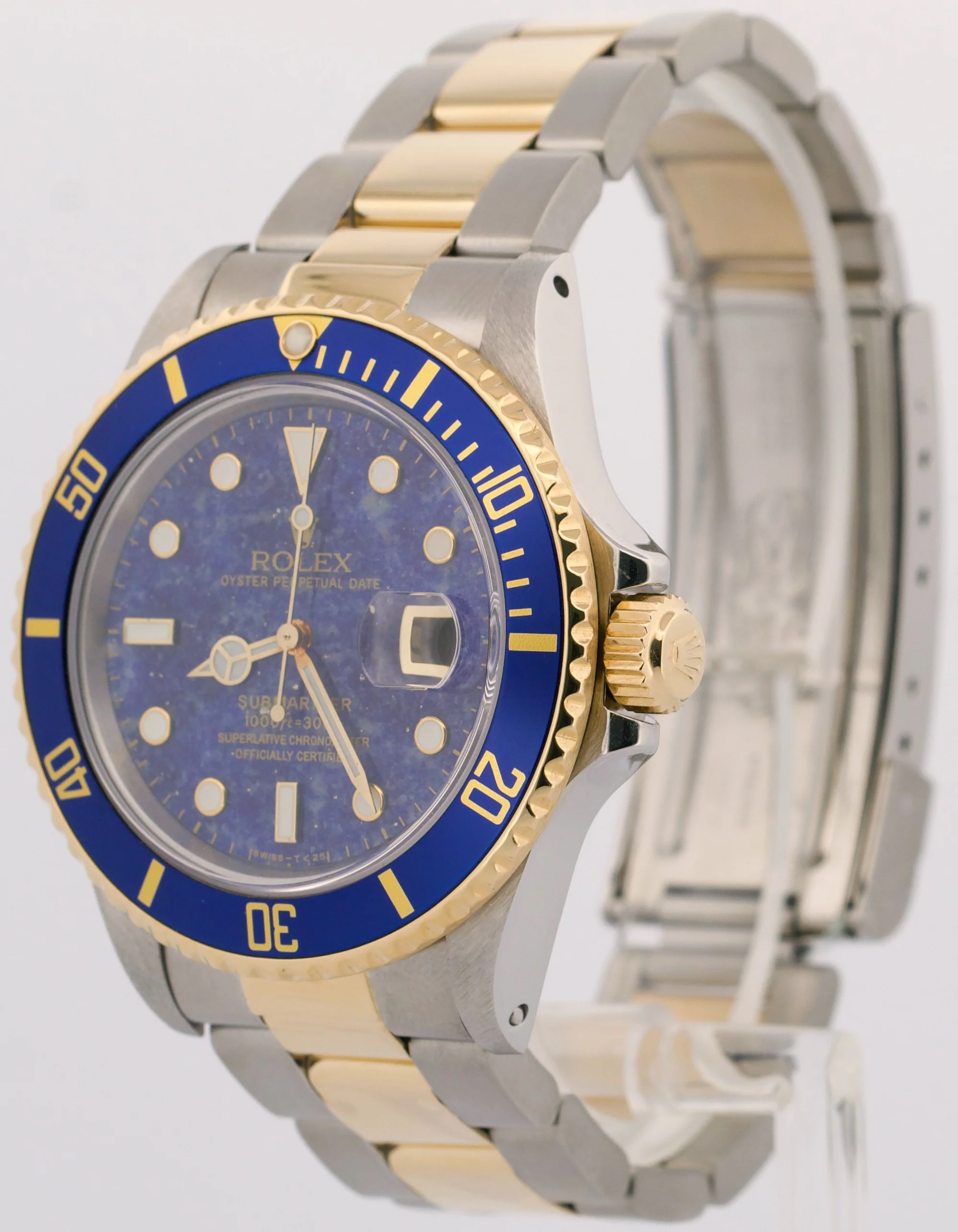 1987 Rolex Submariner Date LAPIS BLUE Two-Tone 18K Gold Steel 40mm 16803 Watch - Image 3