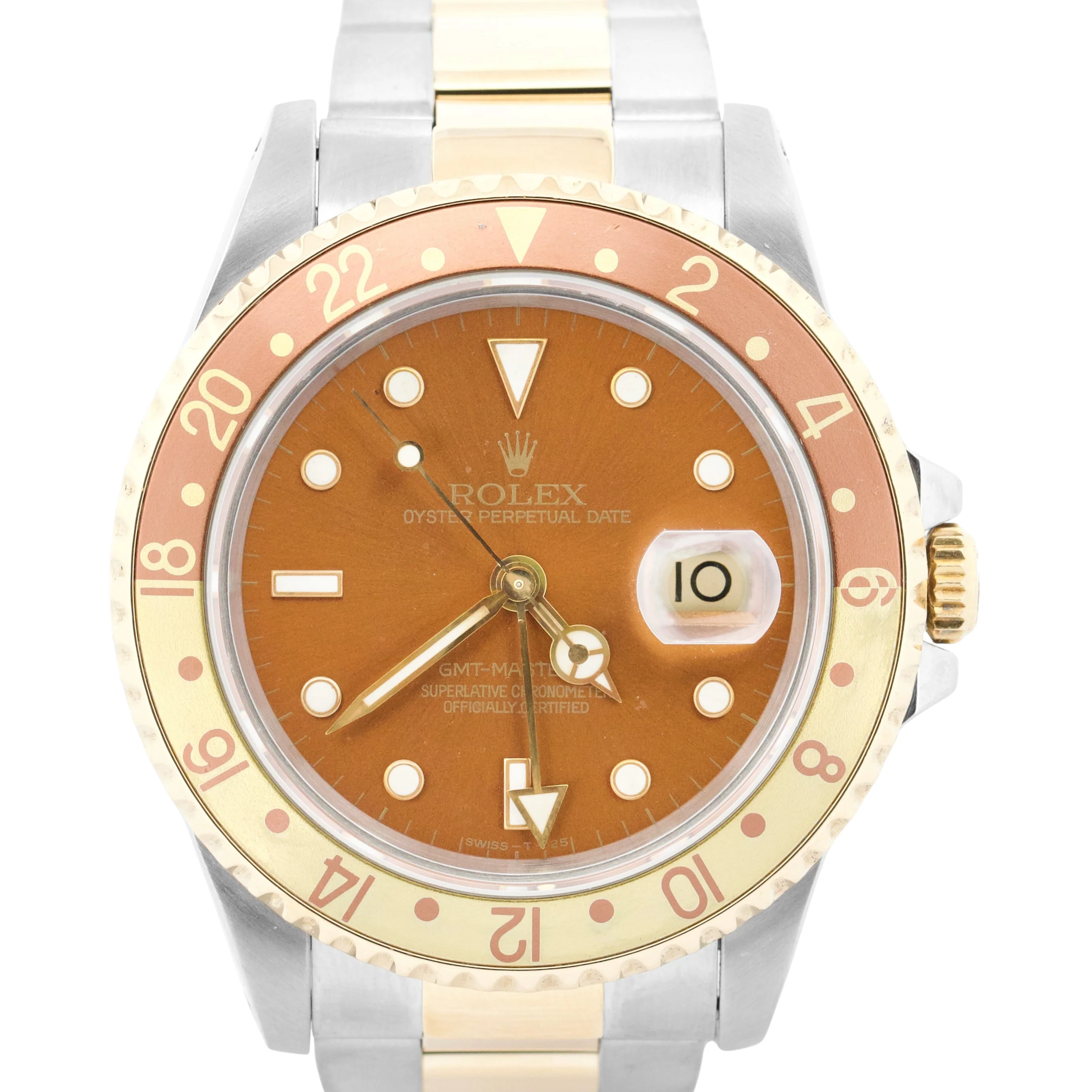 1991 Rolex GMT-Master II Brown ROOT BEER Two-Tone 18K Gold Steel OYSTER 16713