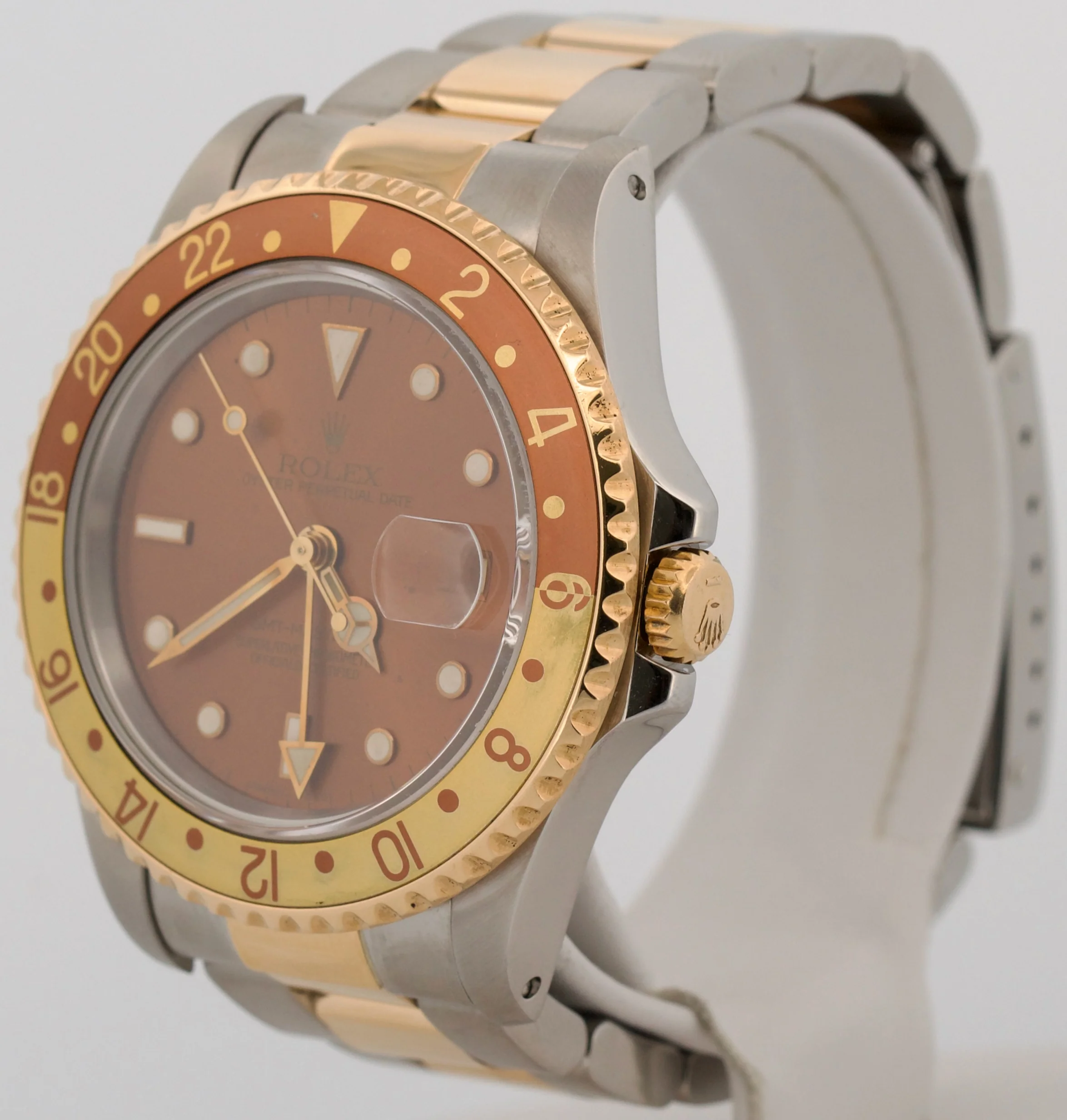 1991 Rolex GMT-Master II Brown ROOT BEER Two-Tone 18K Gold Steel OYSTER 16713 - Image 3
