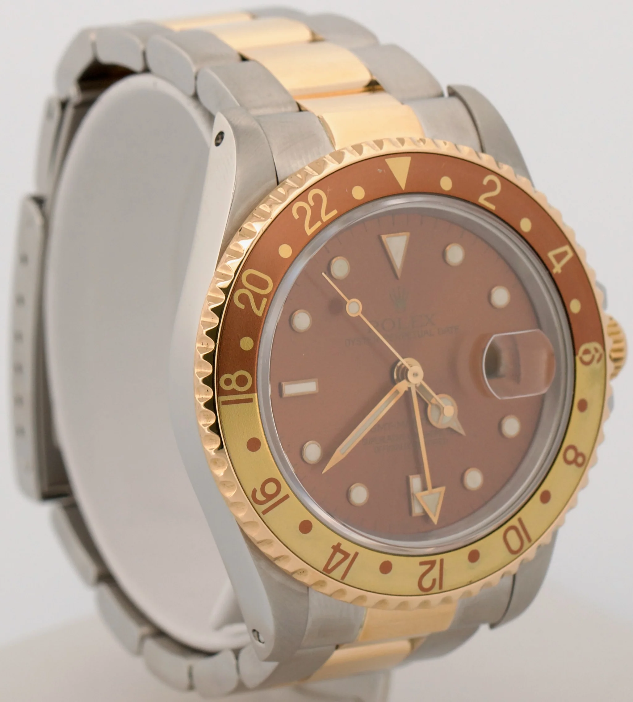 1991 Rolex GMT-Master II Brown ROOT BEER Two-Tone 18K Gold Steel OYSTER 16713 - Image 4
