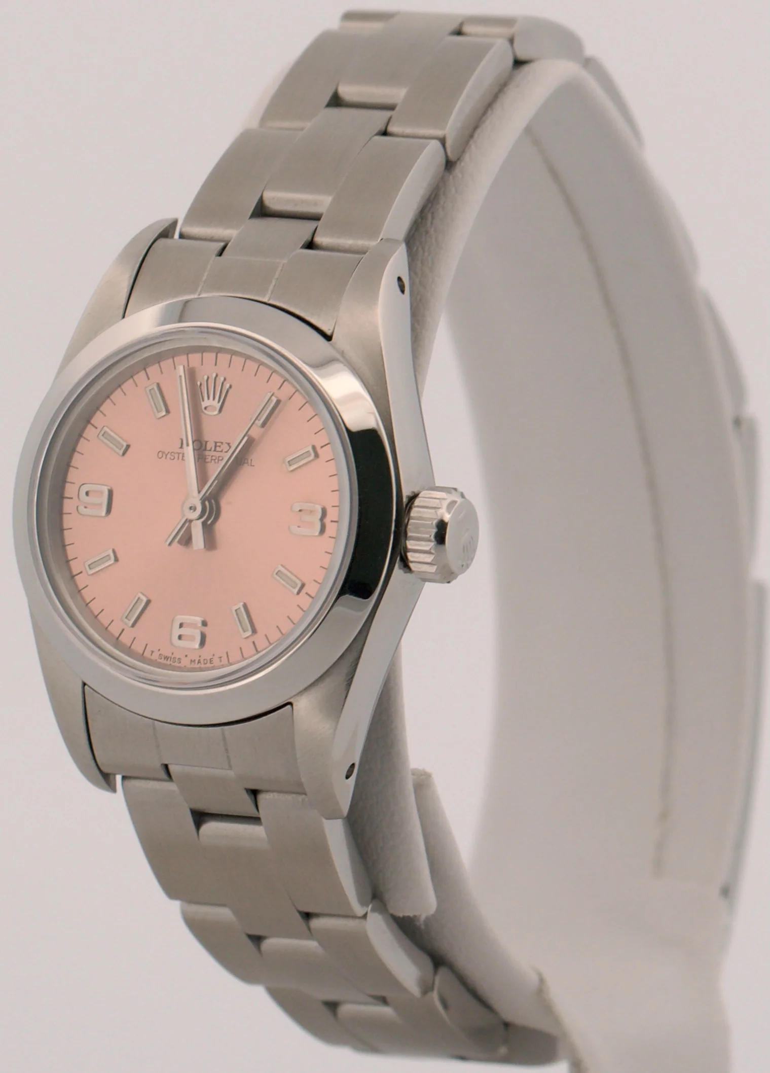 1991 Rolex Oyster Perpetual 24mm PINK 3-6-9 Stainless Steel Oyster Smooth 76080 - Image 3