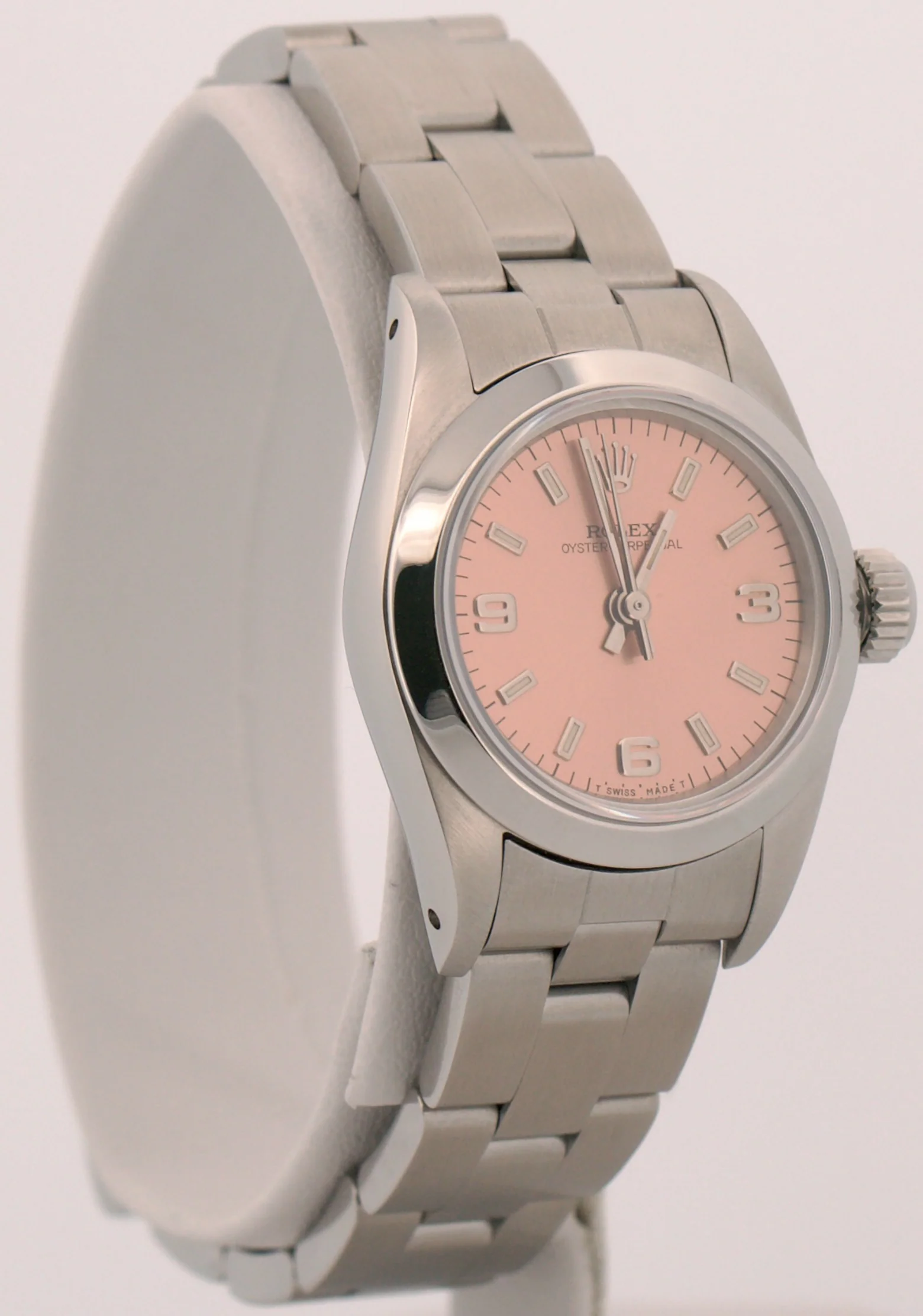 1991 Rolex Oyster Perpetual 24mm PINK 3-6-9 Stainless Steel Oyster Smooth 76080 - Image 4