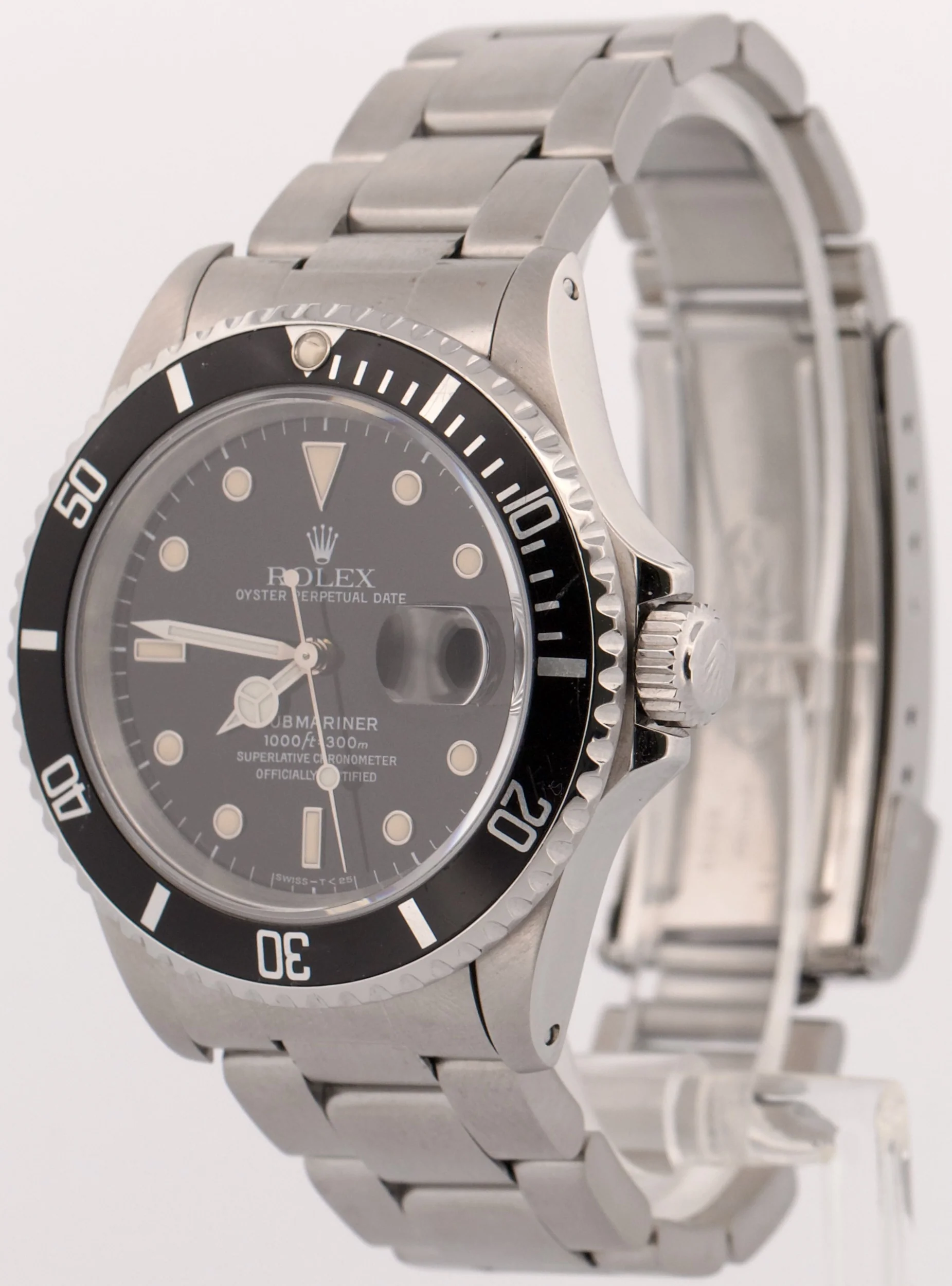 1991 Rolex Submariner Date PATINA BLACK Stainless Steel 40mm Oyster Watch 16610 - Image 3