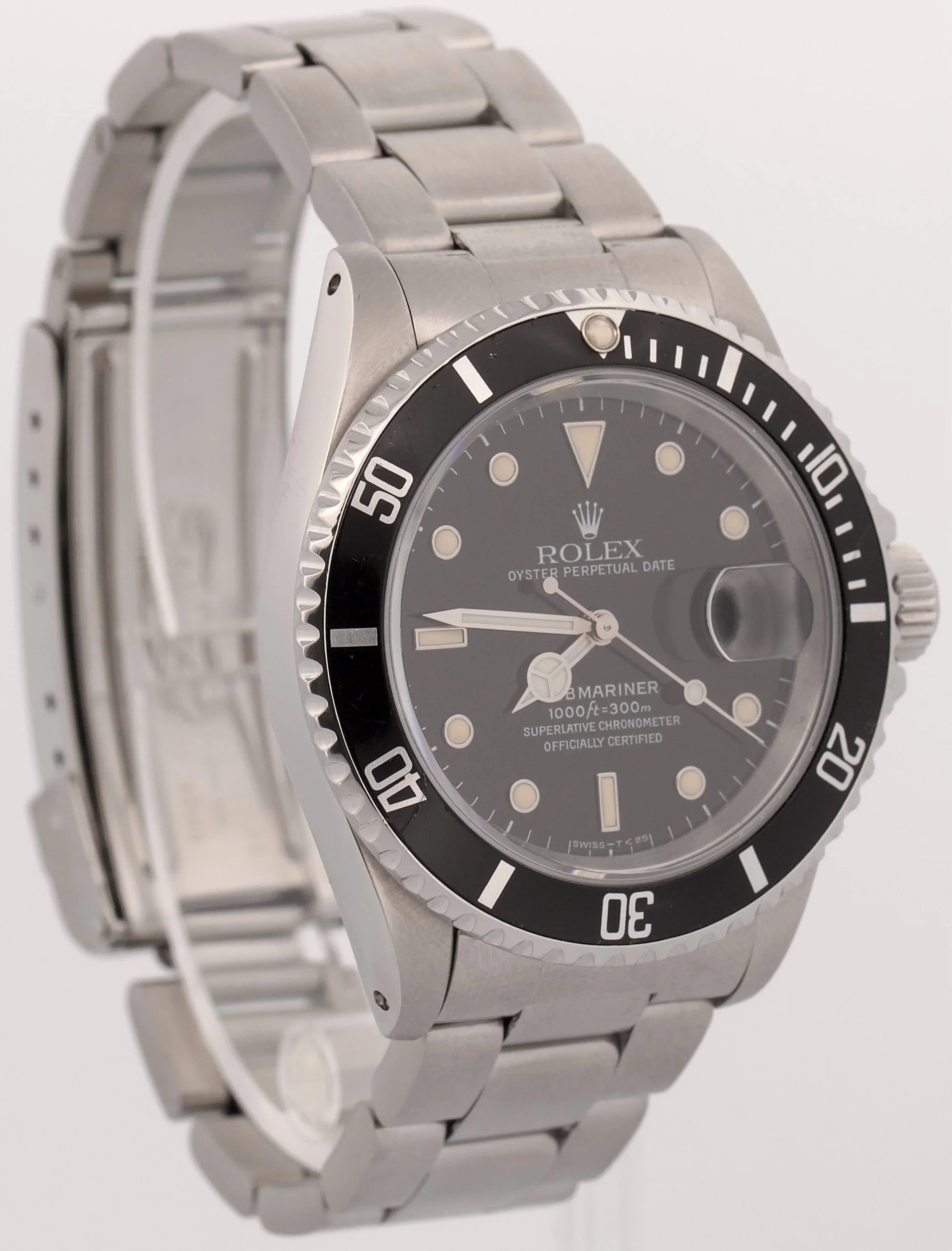 1991 Rolex Submariner Date PATINA BLACK Stainless Steel 40mm Oyster Watch 16610 - Image 4