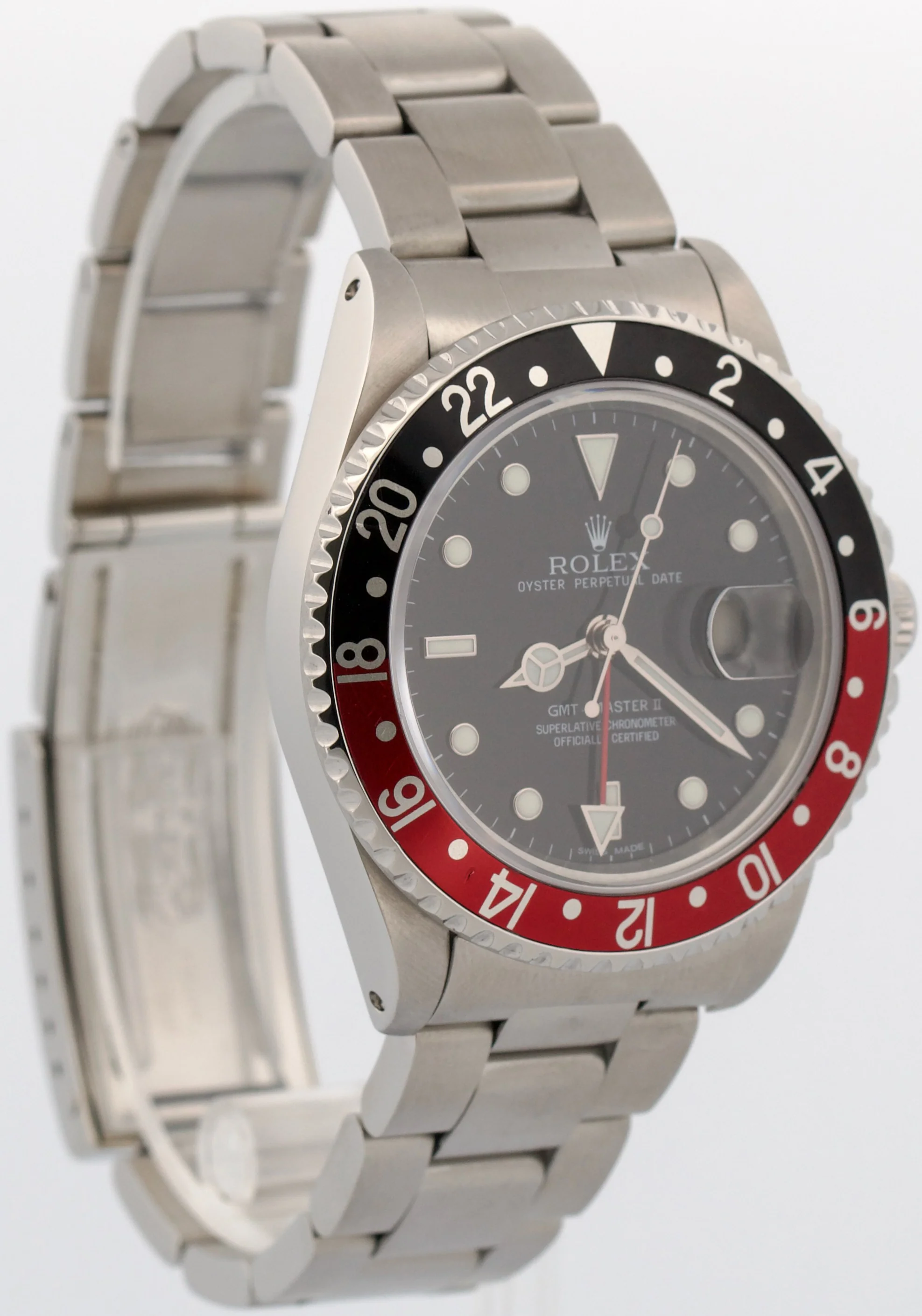 1993 Rolex GMT-Master II 40mm COKE Red Black Stainless Steel Oyster 16710 Watch - Image 4