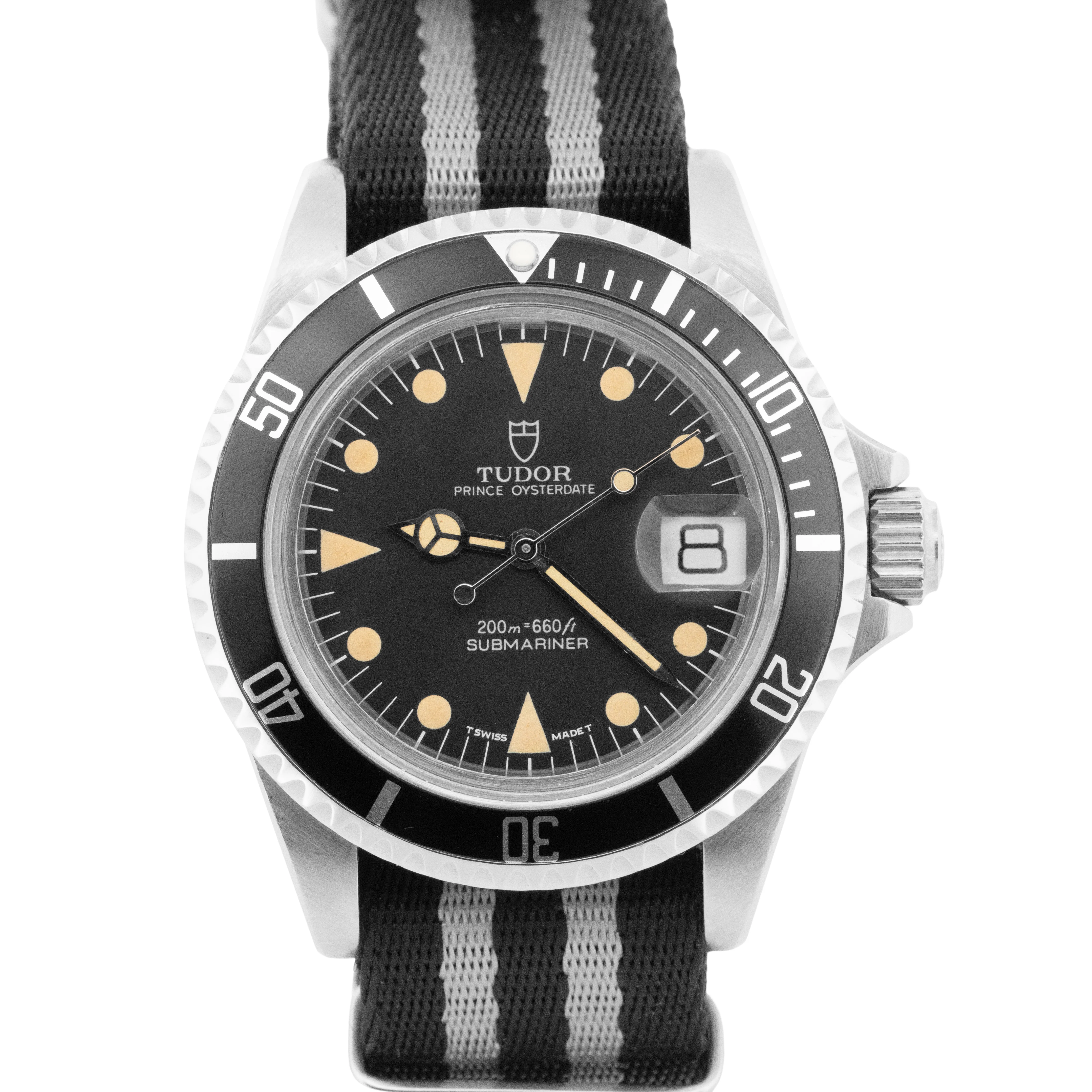 1993 Tudor Oyster Prince Submariner Stainless Steel Nato Patina Dive Watch 79090