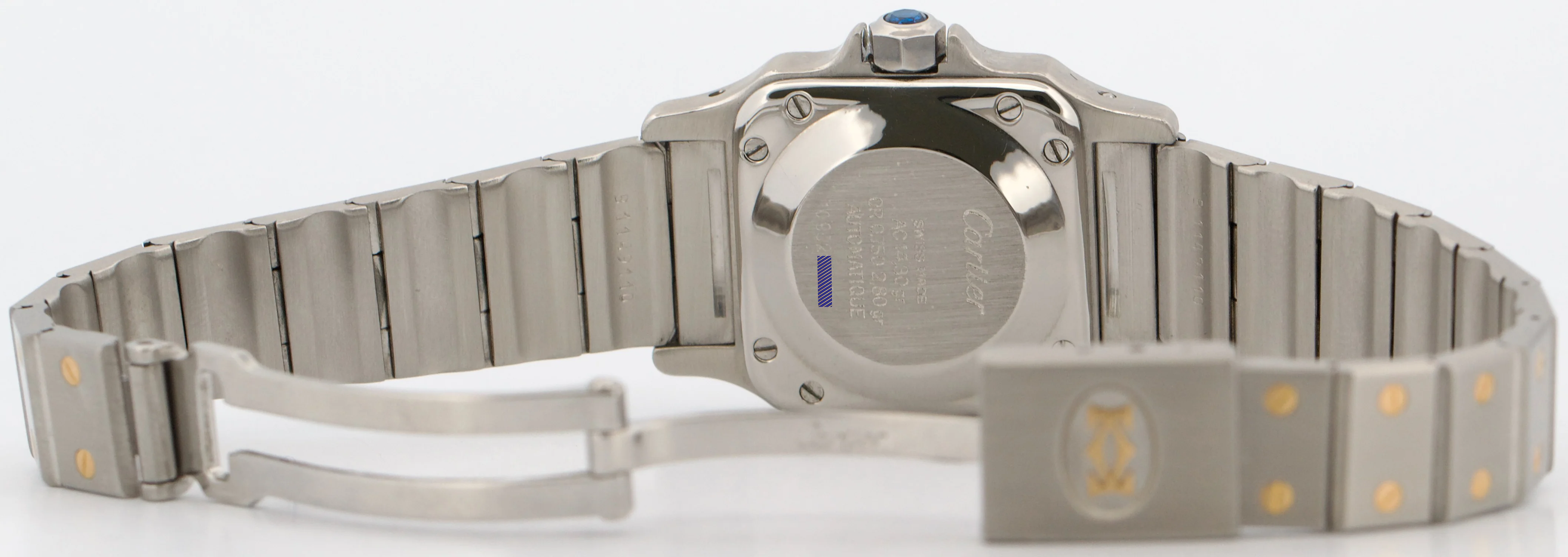 1995 PAPERS Ladies Cartier Santos IVORY ROMAN 18K Steel AUTOMATIC 24mm 0902 BOX - Image 10