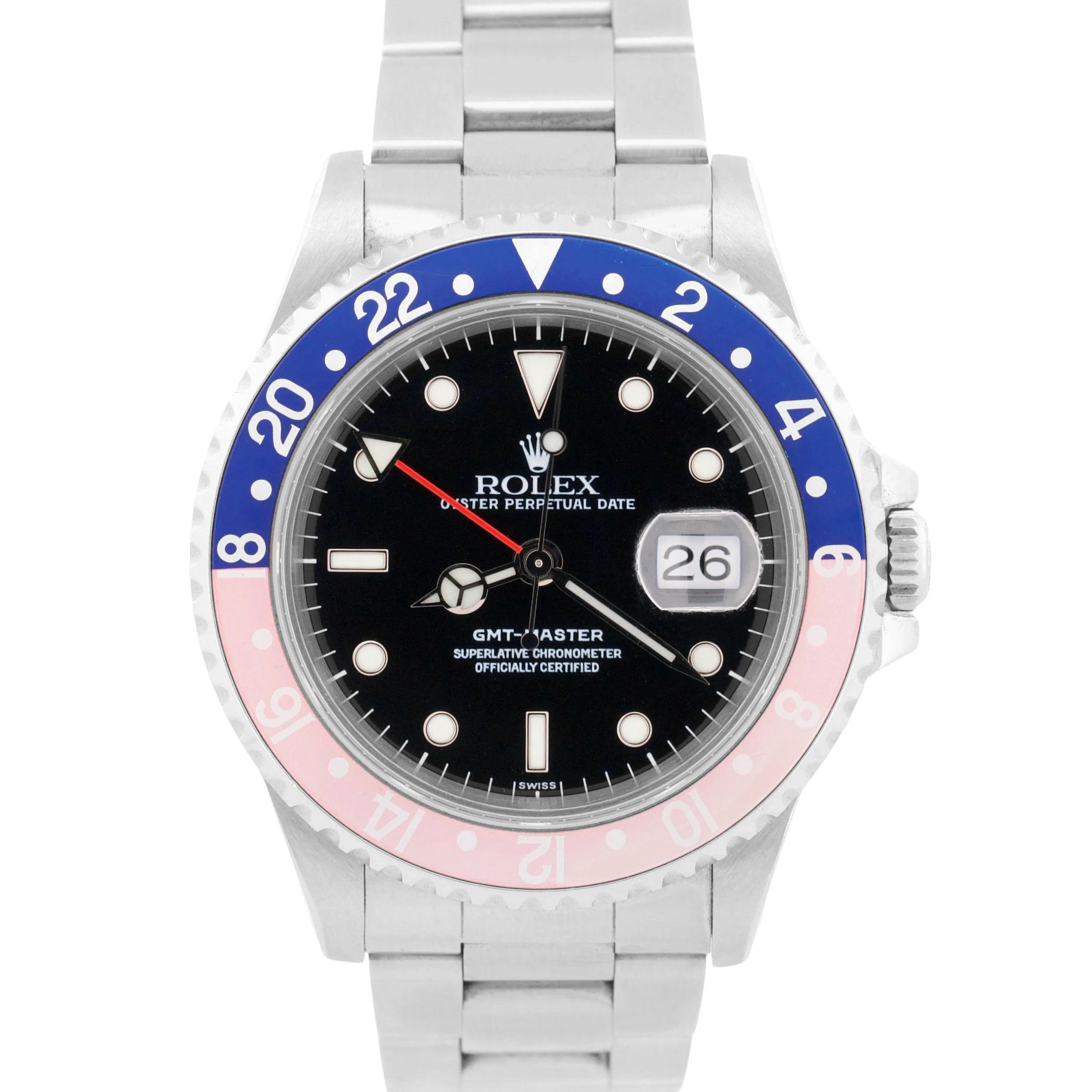 1997 Rolex GMT-Master Pepsi Blue Red RSC Steel SWISS ONLY 40mm 16700 BOX
