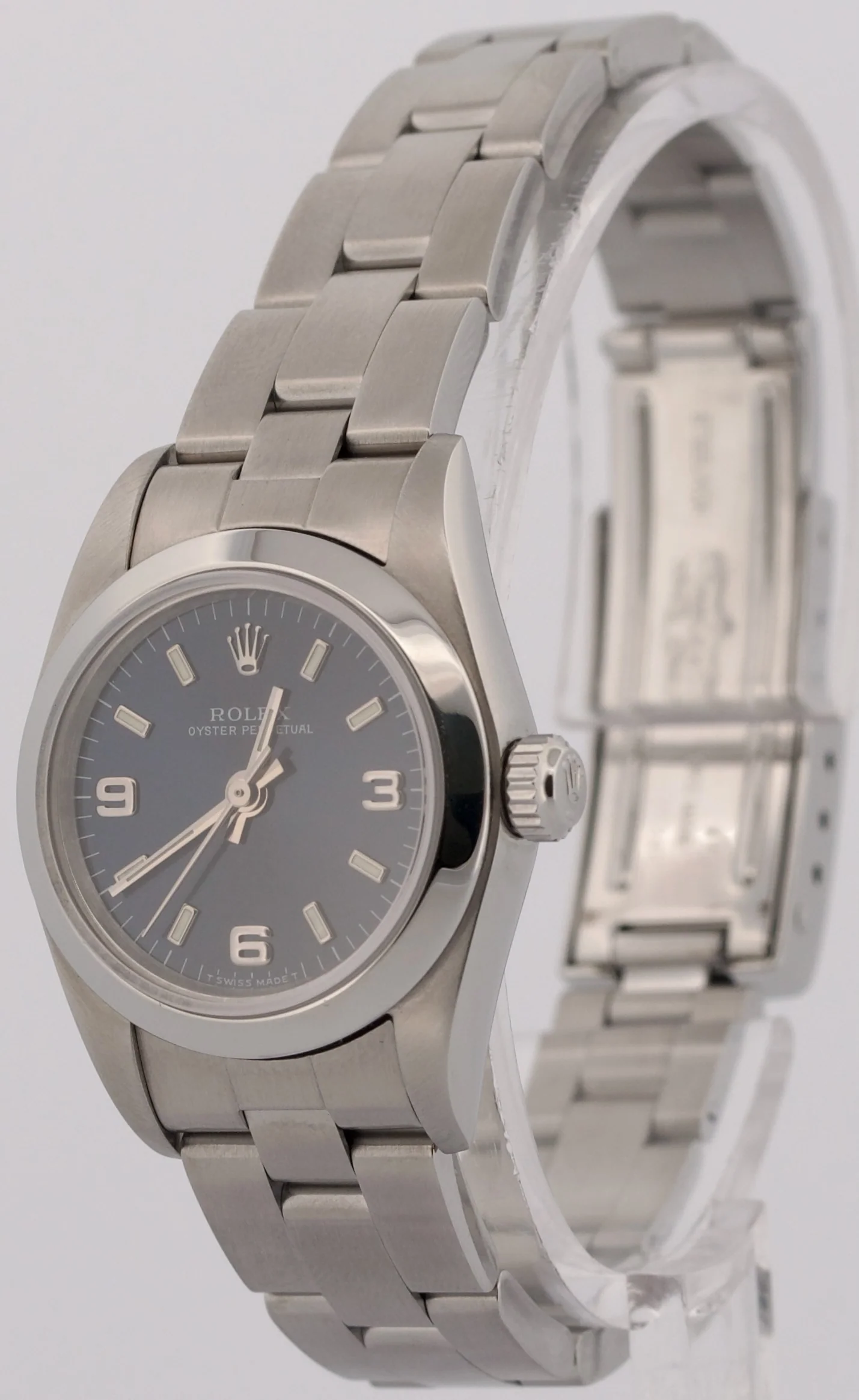 1999 Rolex Oyster Perpetual 24mm BLUE 3-6-9 Steel NO-HOLES Oyster Smooth 76080 - Image 3