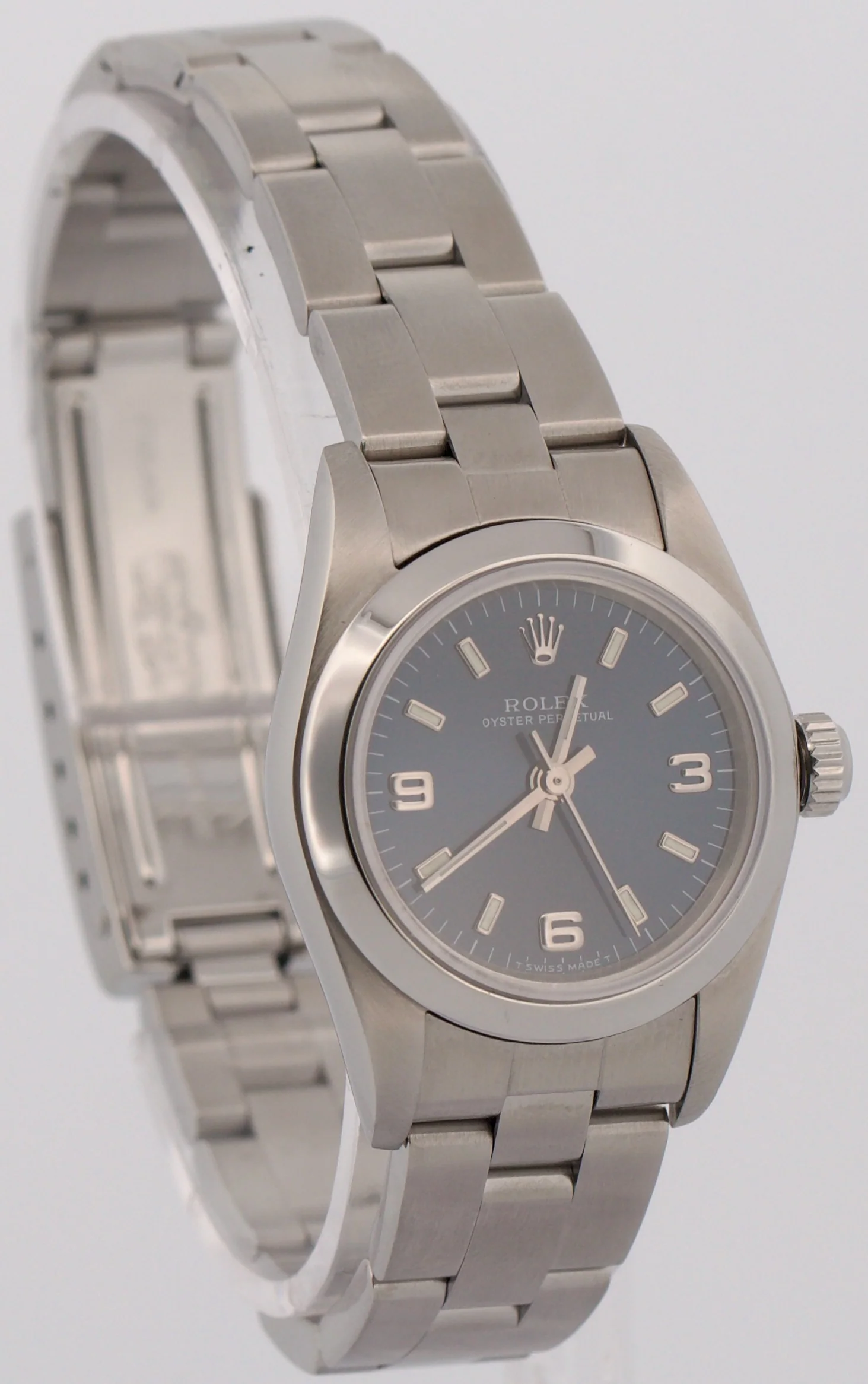 1999 Rolex Oyster Perpetual 24mm BLUE 3-6-9 Steel NO-HOLES Oyster Smooth 76080 - Image 4