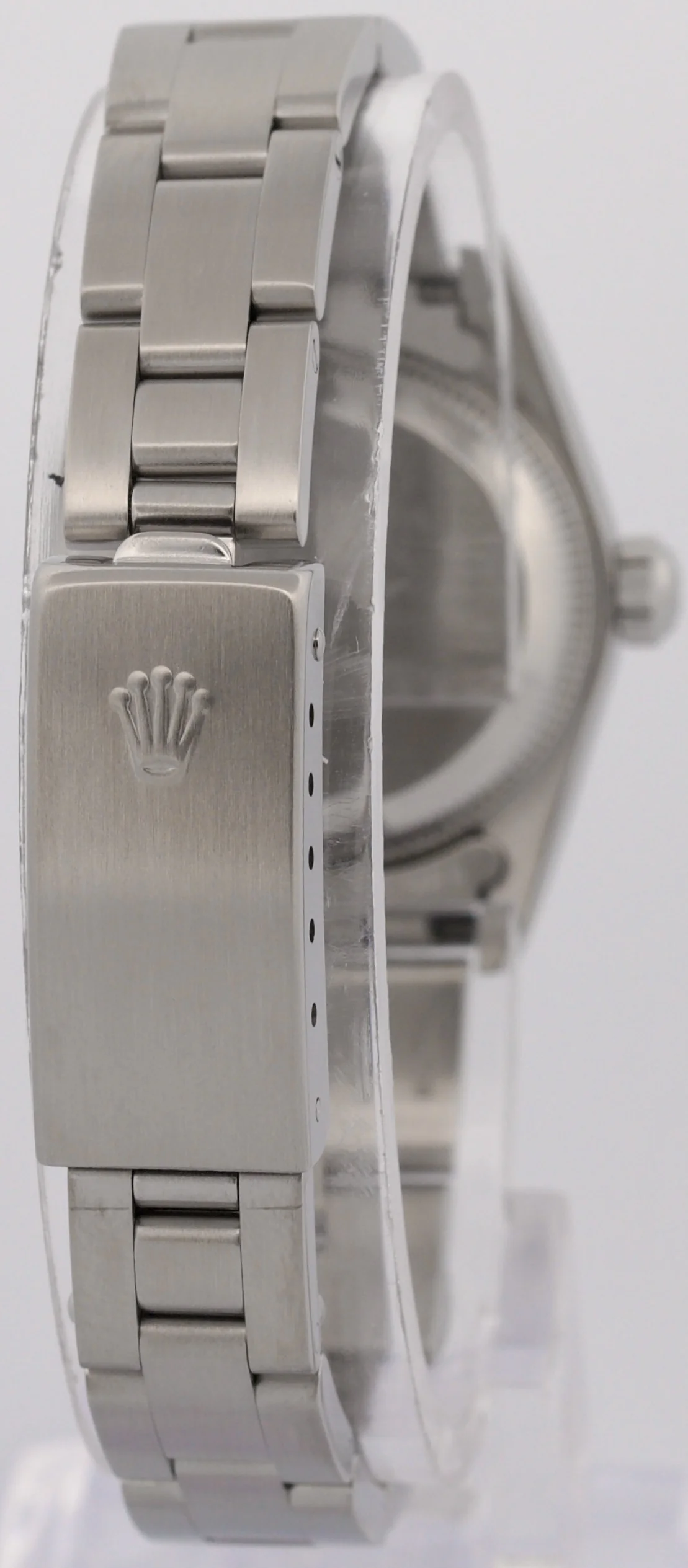 1999 Rolex Oyster Perpetual 24mm WHITE ROMAN Stainless Steel Oyster Smooth 76080 - Image 6