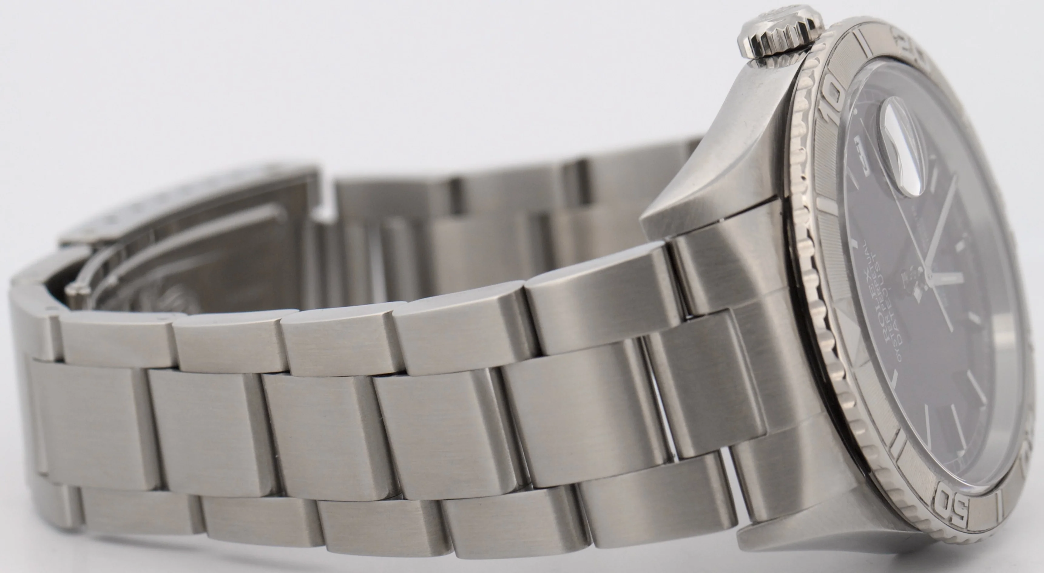 2004 PAPERS Rolex DateJust 36mm BLACK Steel OYSTER Engine-Turned 16264 Watch BOX - Image 8