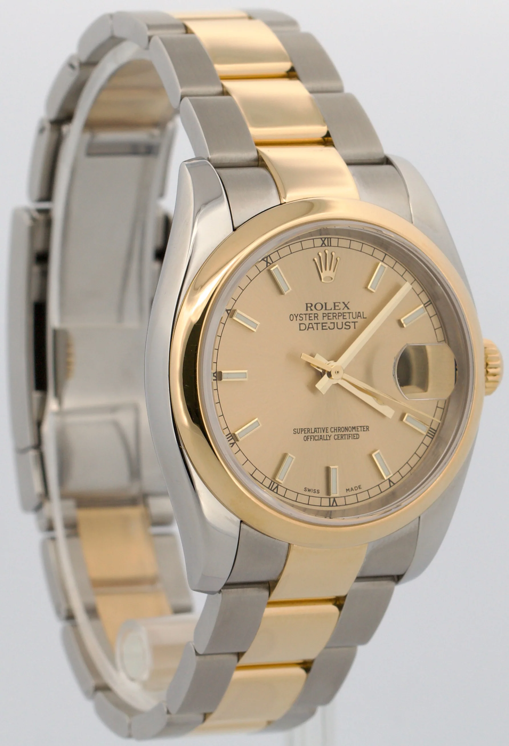 2005 PAPERS Rolex DateJust 36mm CHAMPAGNE 18K Gold Steel OYSTER 116203 BOX - Image 4
