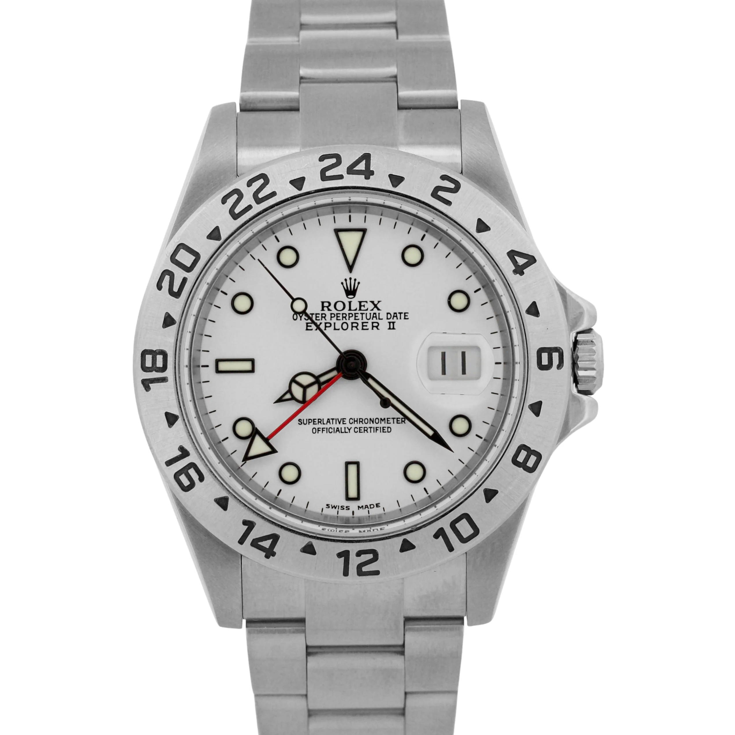 2005 PAPERS Rolex Explorer II 40mm POLAR WHITE Stainless Steel Watch 16570 BOX
