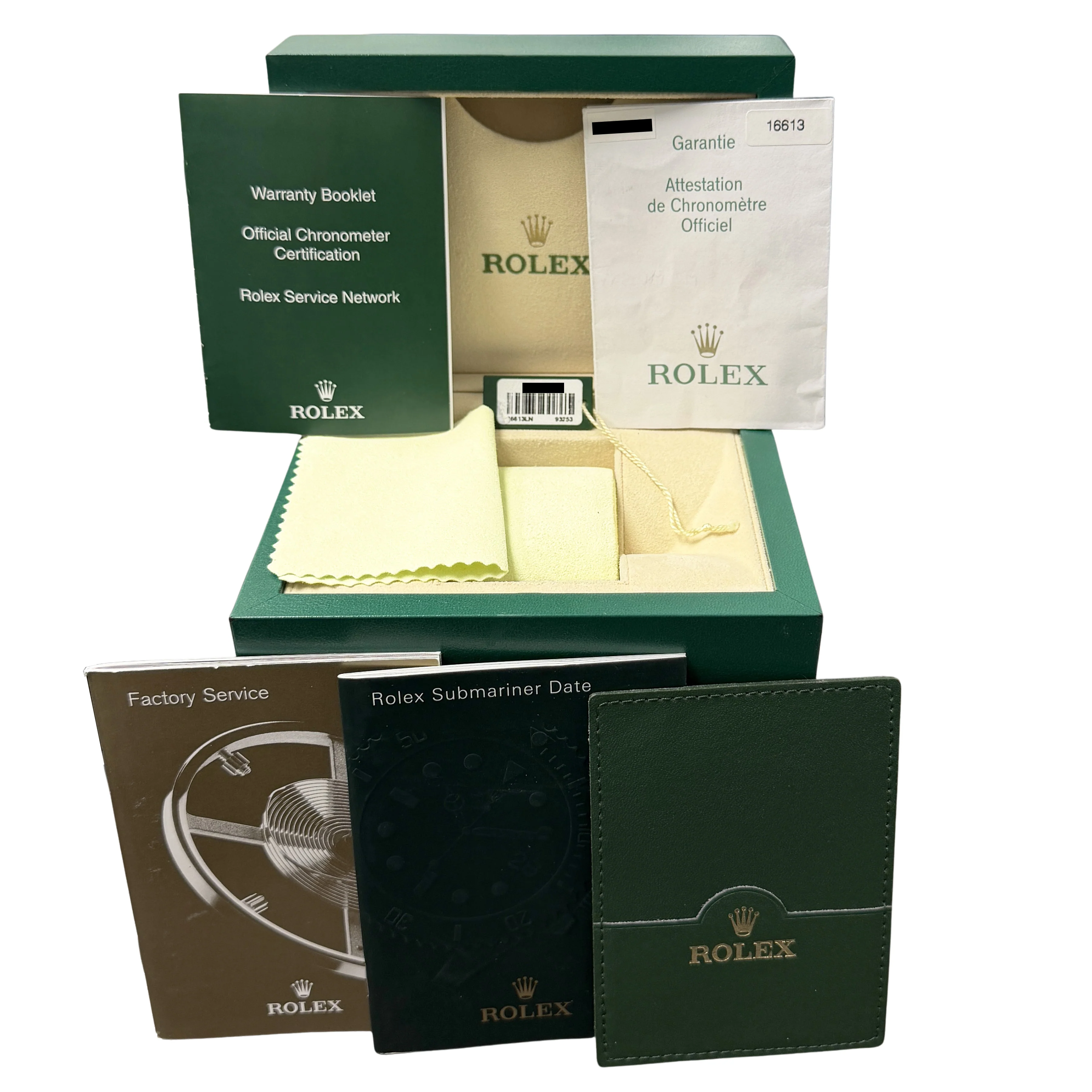 2007 PAPERS Rolex Submariner Date Two-Tone 18k Gold Black 40mm 16613 Watch BOX - Image 2