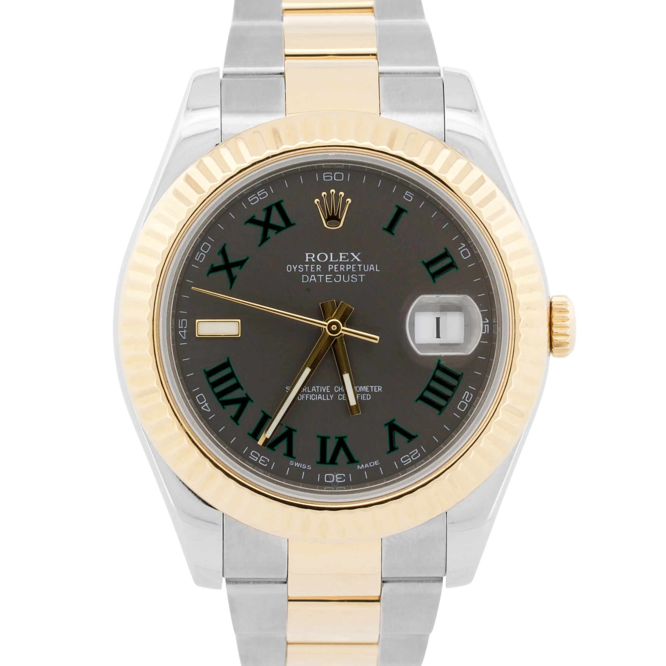 2010 PAPERS Rolex Datejust II WIMBLEDON Rhodium Steel 18K Gold 41mm 116333 BOX