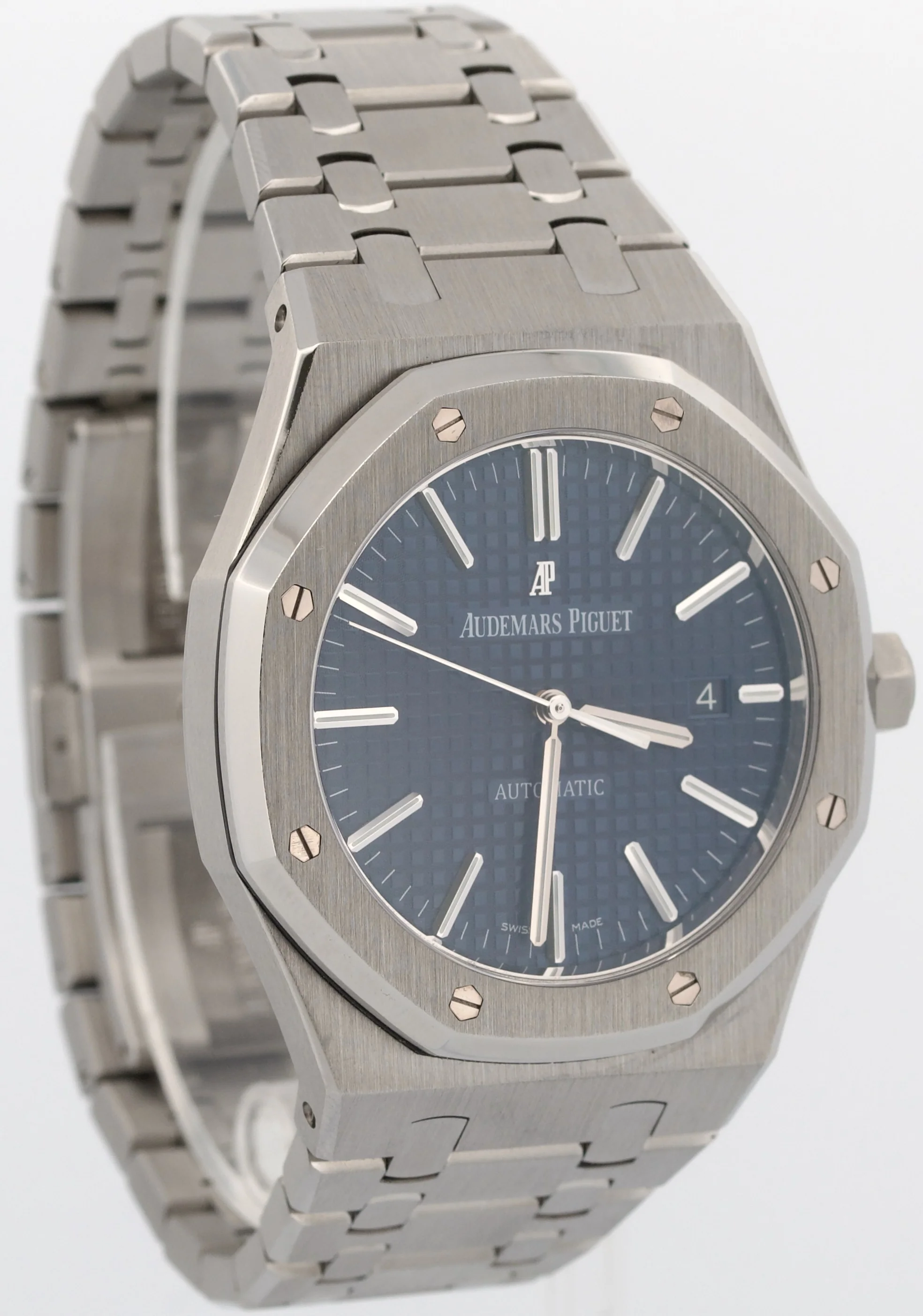2013 PAPERS Audemars Piguet Royal Oak BLUE 41mm Steel 15400ST.OO.1220ST.03 BOX - Image 3