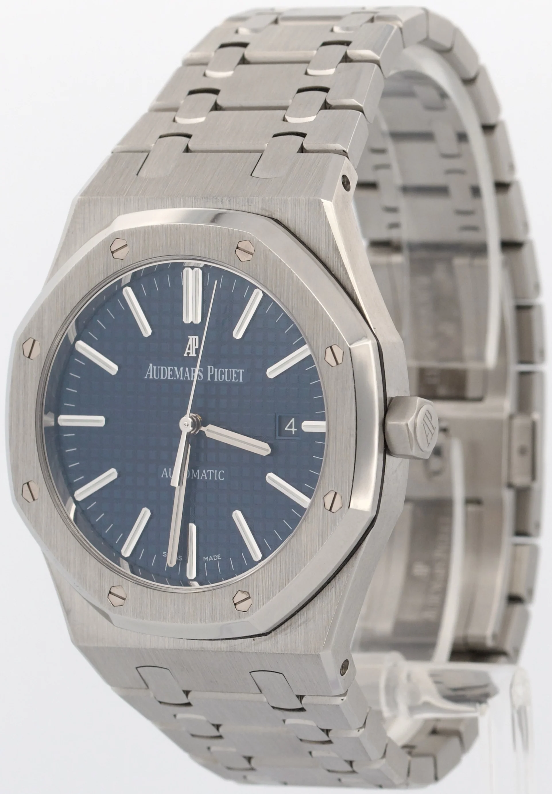 2013 PAPERS Audemars Piguet Royal Oak BLUE 41mm Steel 15400ST.OO.1220ST.03 BOX - Image 4