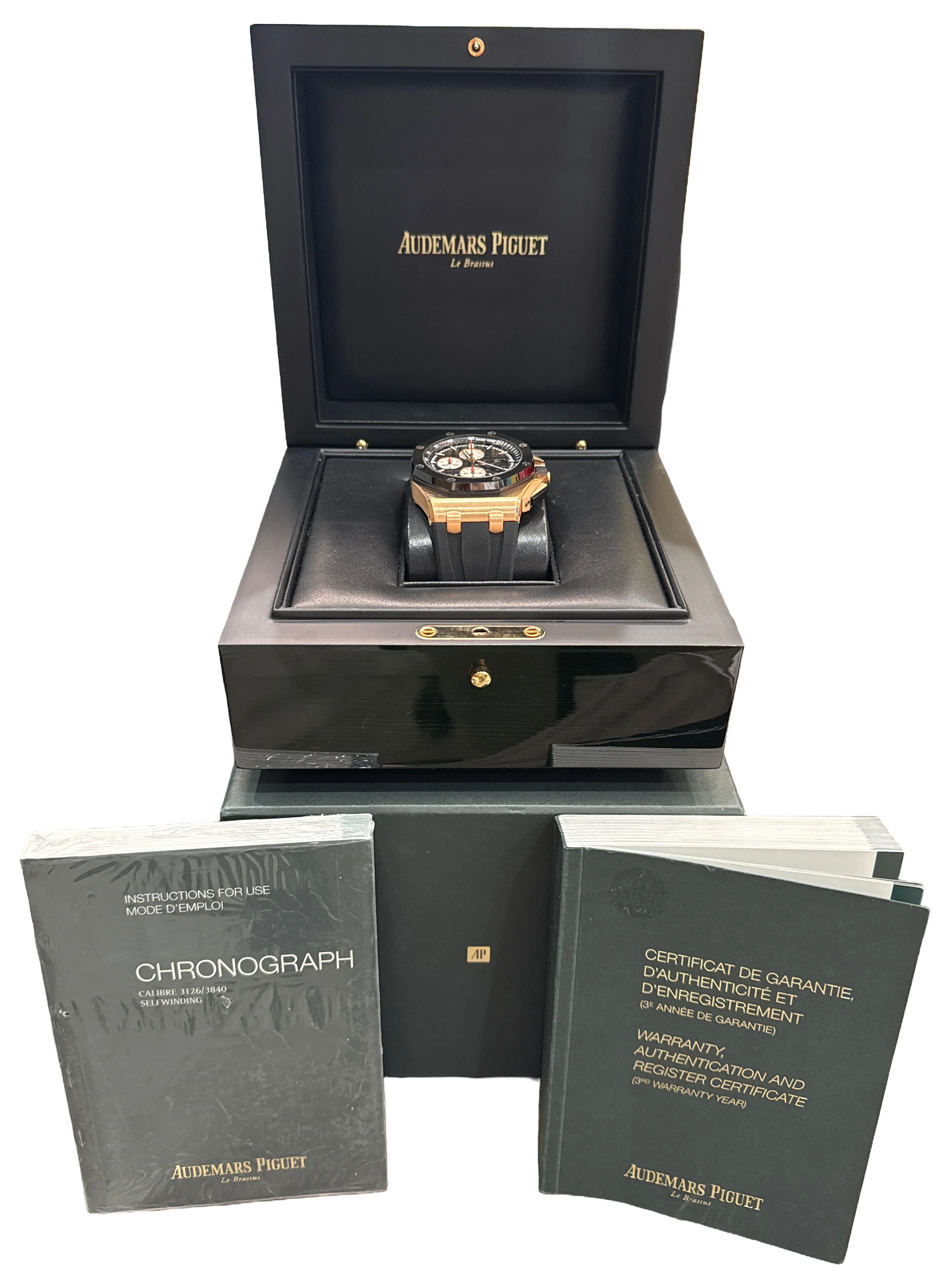 2013 PAPERS Audemars Piguet Royal Oak Offshore 18K Gold CERAMIC 44mm 26400RO BOX - Image 2