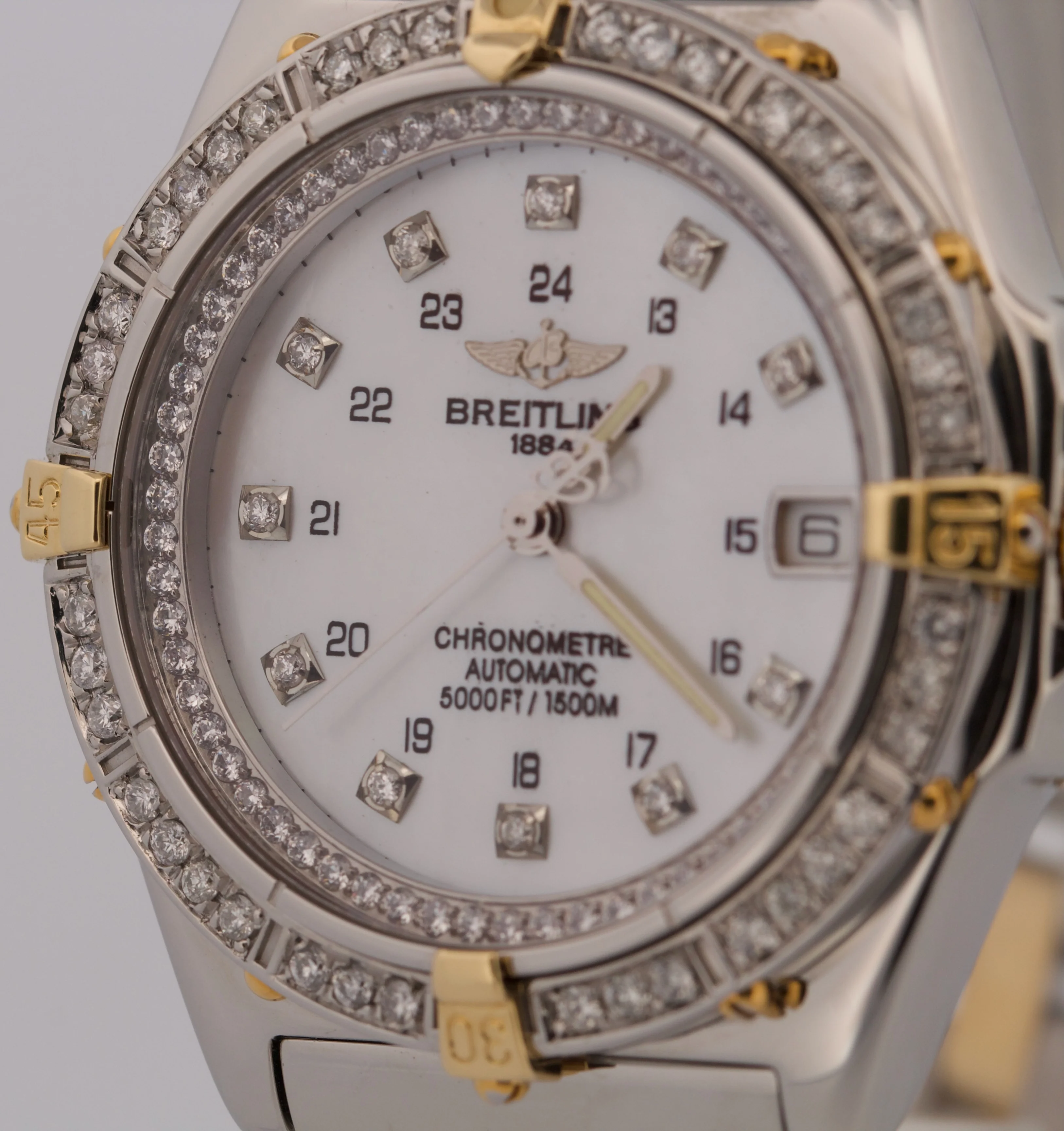 2013 PAPERS Breitling Windrider Wings MOP DIAMOND 38mm Steel Watch B10050 BOX - Image 10