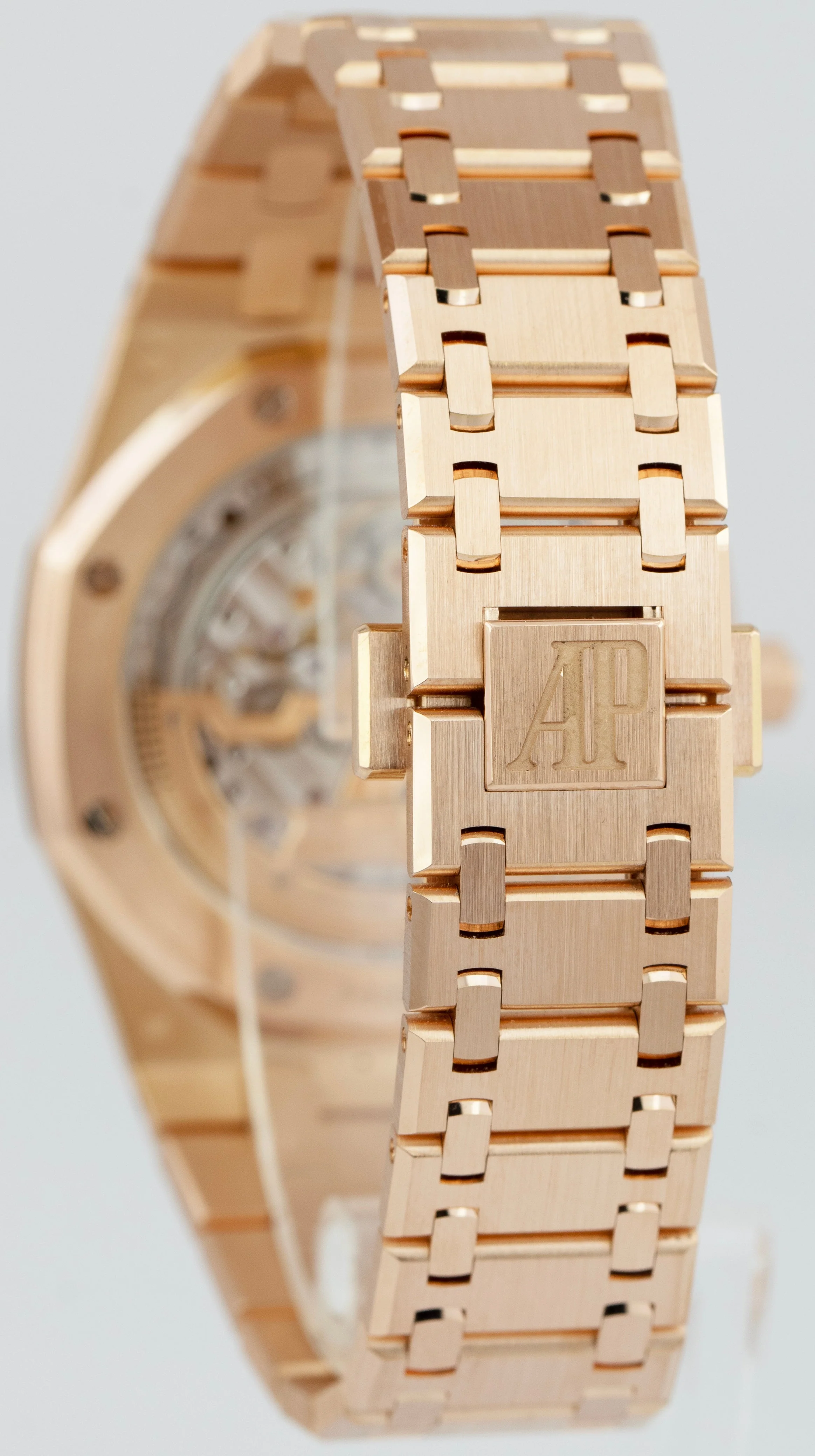 2014 Audemars Piguet Royal Oak Blue 39mm 18K Rose Gold 15202OR.00.1240OR.01 B+P - Image 5
