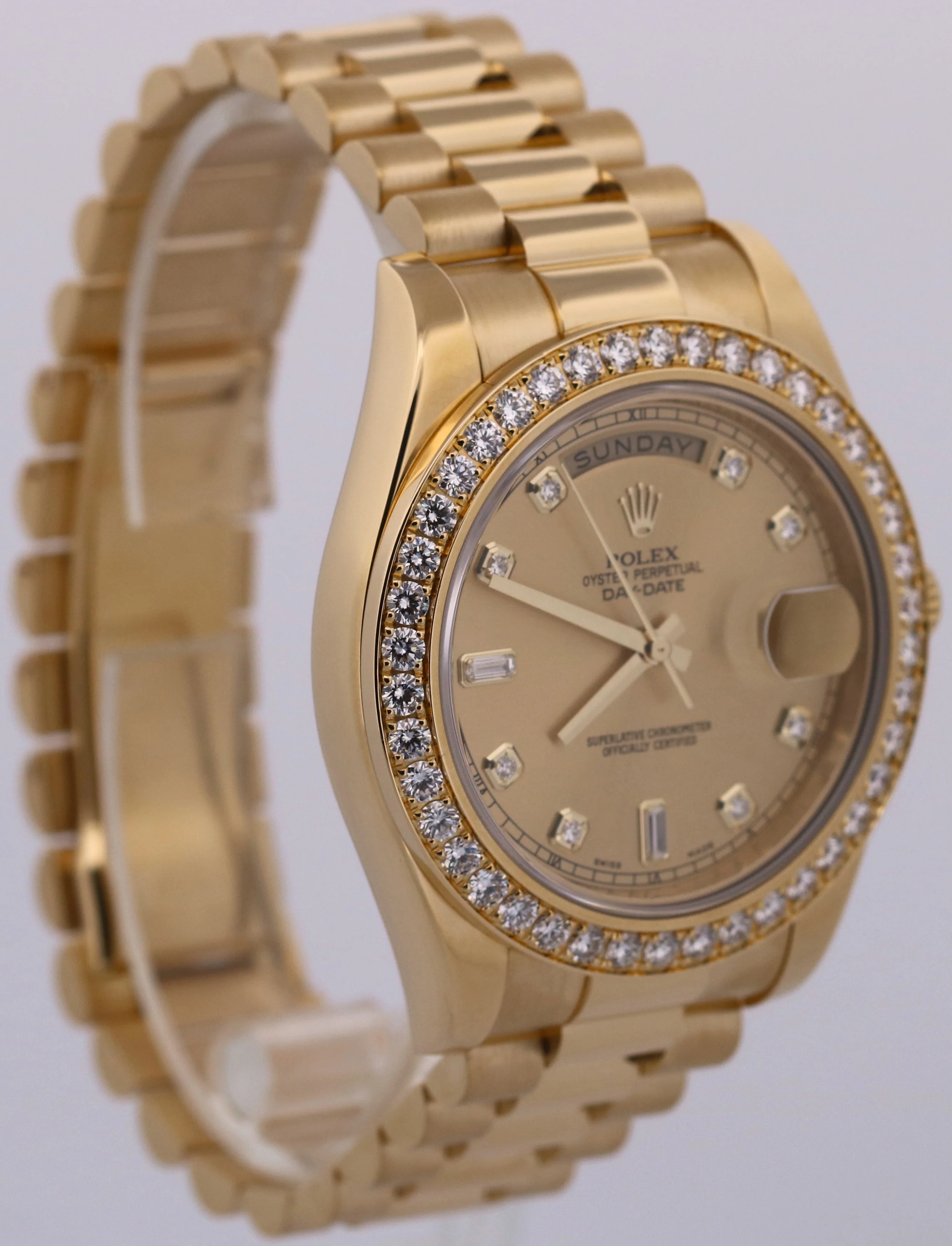 2014 PAPERS Rolex Day-Date II President FACTORY DIAMOND 18K Gold 41mm 218348 BOX - Image 3
