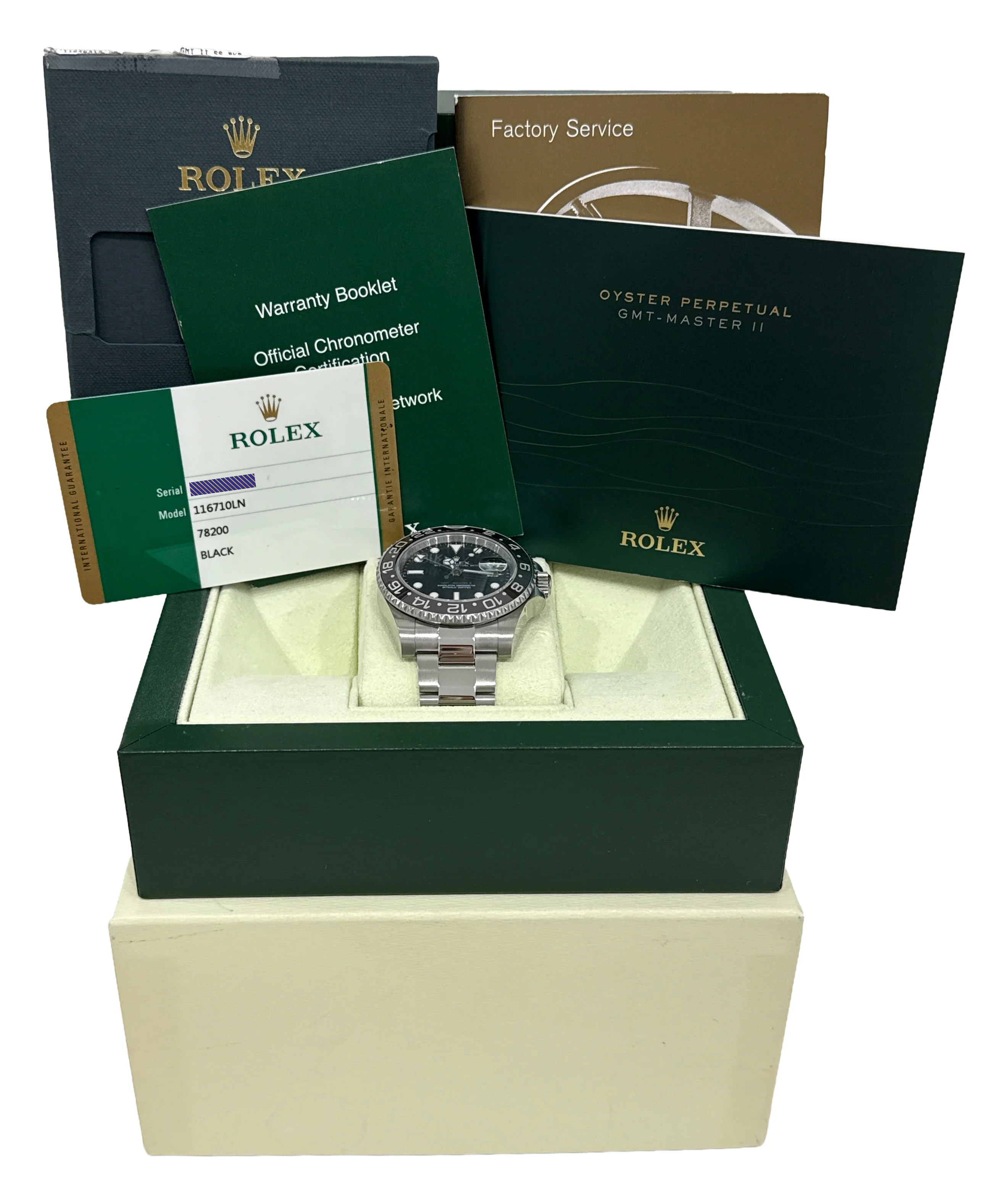 2014 PAPERS Rolex GMT-Master II Black RANDOM SERIAL Ceramic 40mm 116710 LN BOX - Image 2
