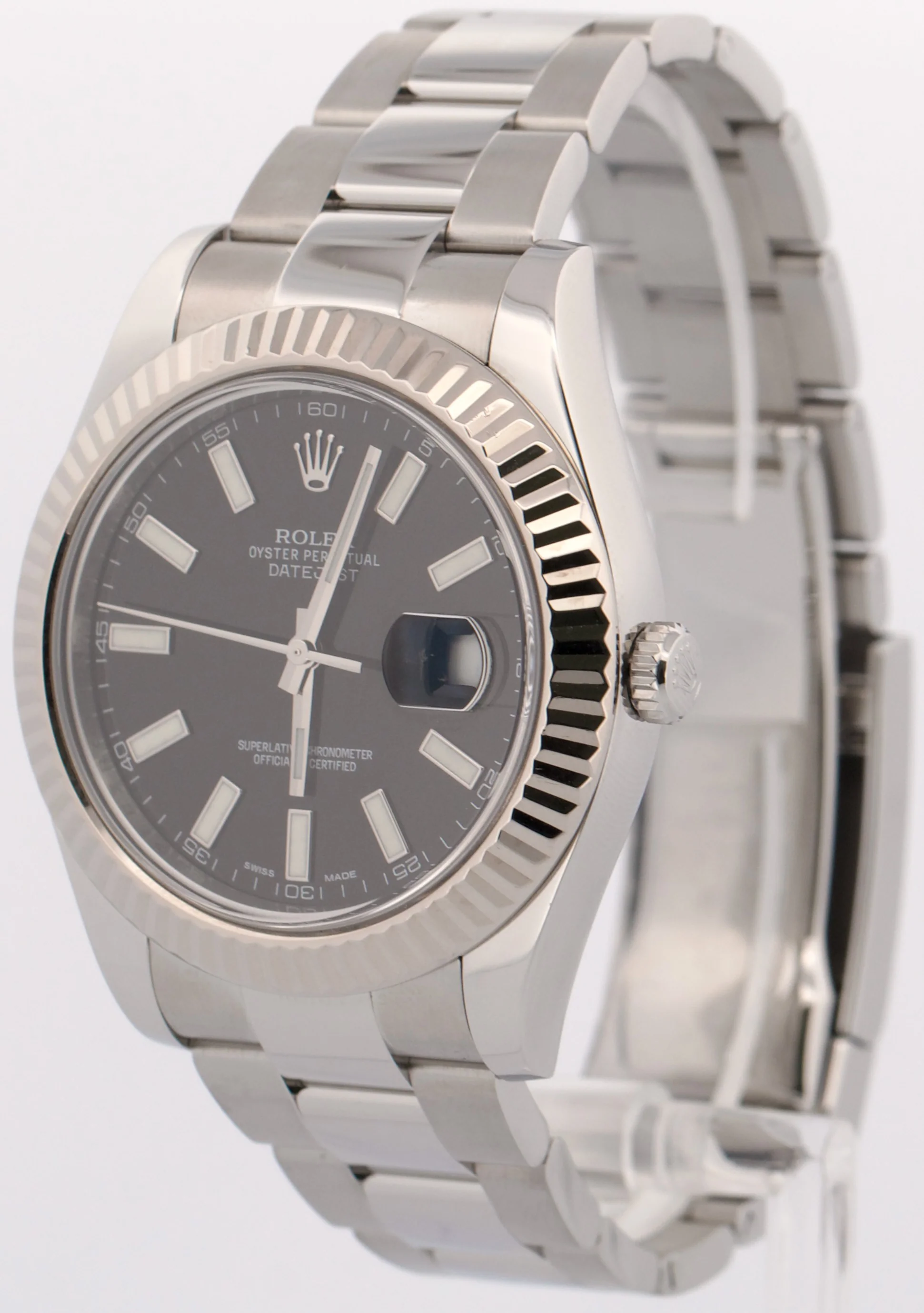 2015 PAPERS Rolex DateJust II 41mm BLACK Steel 18K Gold OYSTER 116334 Watch BOX - Image 3