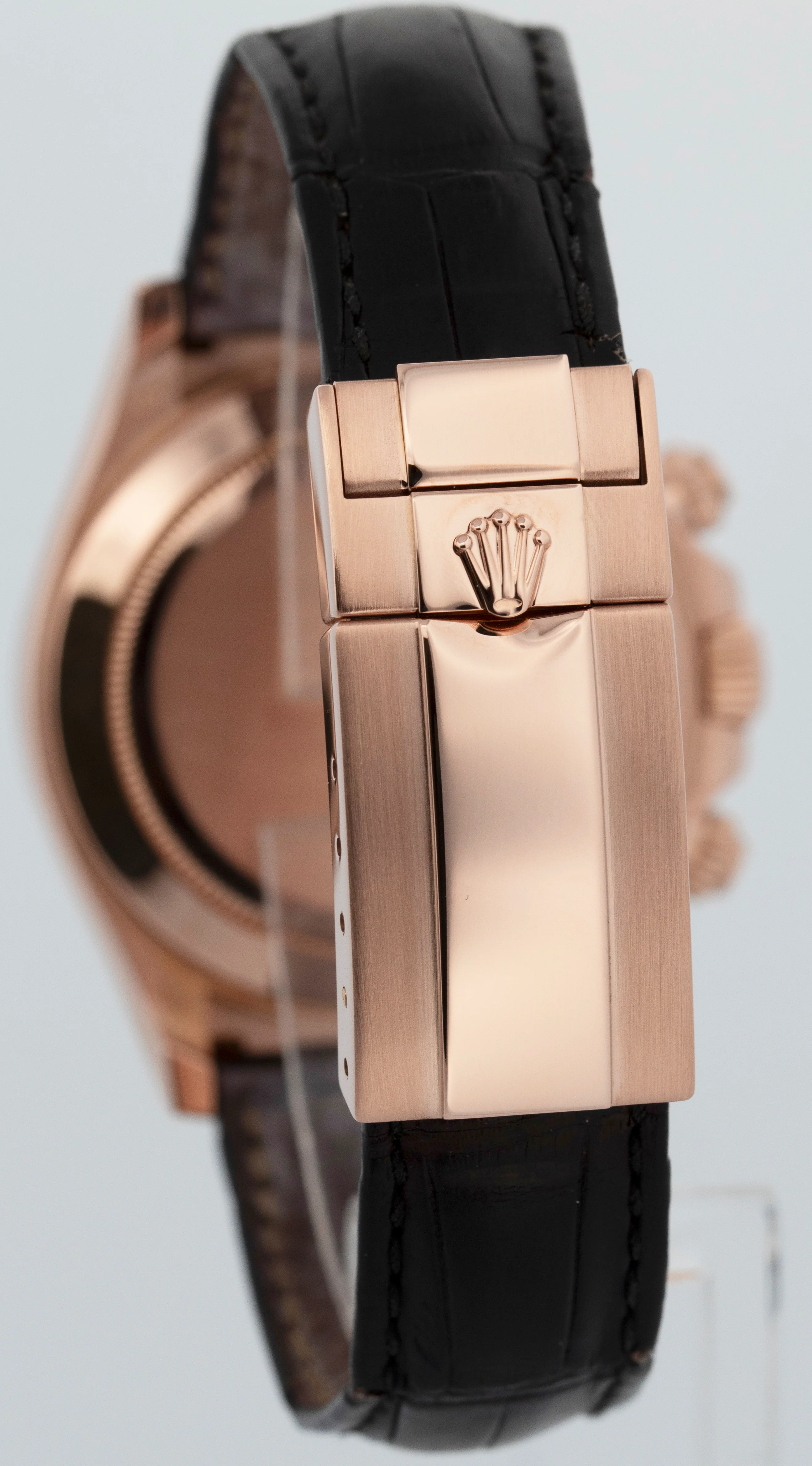 2015 PAPERS Rolex Daytona BLACK 18K Rose Gold Leather Watch 116515 LN BOX - Image 5