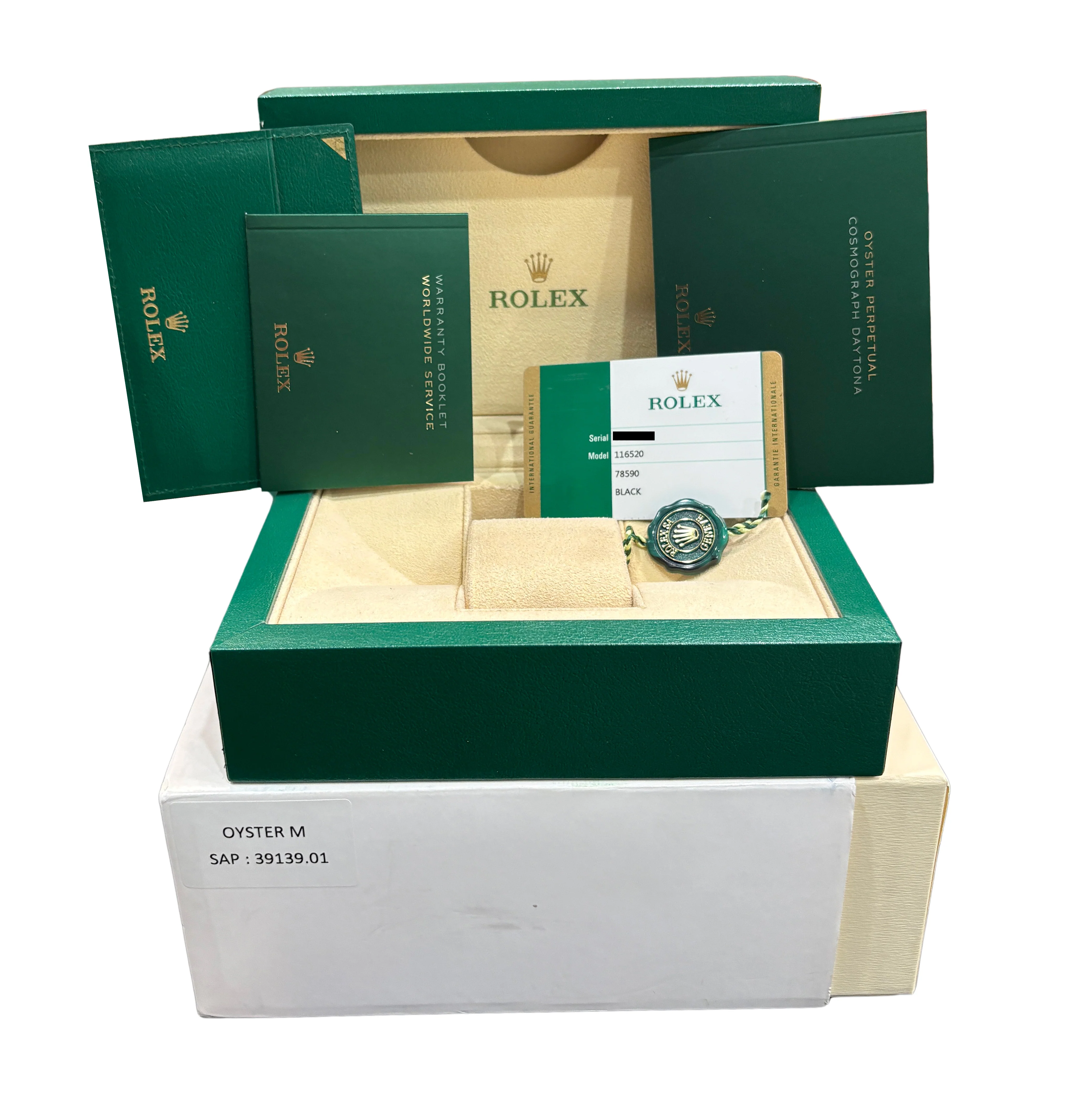 2015 PAPERS Rolex Daytona Cosmograph BLUE LUME Black Stainless Watch 116520 BOX - Image 2