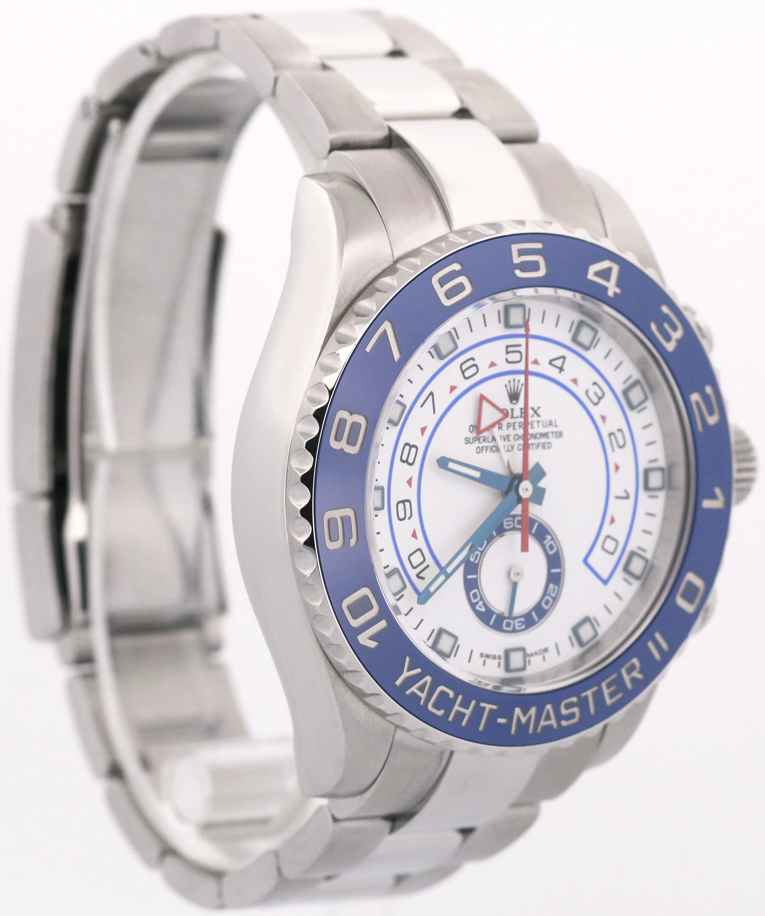 2016 PAPERS Rolex Yacht-Master II 44mm BLUE HANDS Steel Ceramic White 116680 BOX - Image 3