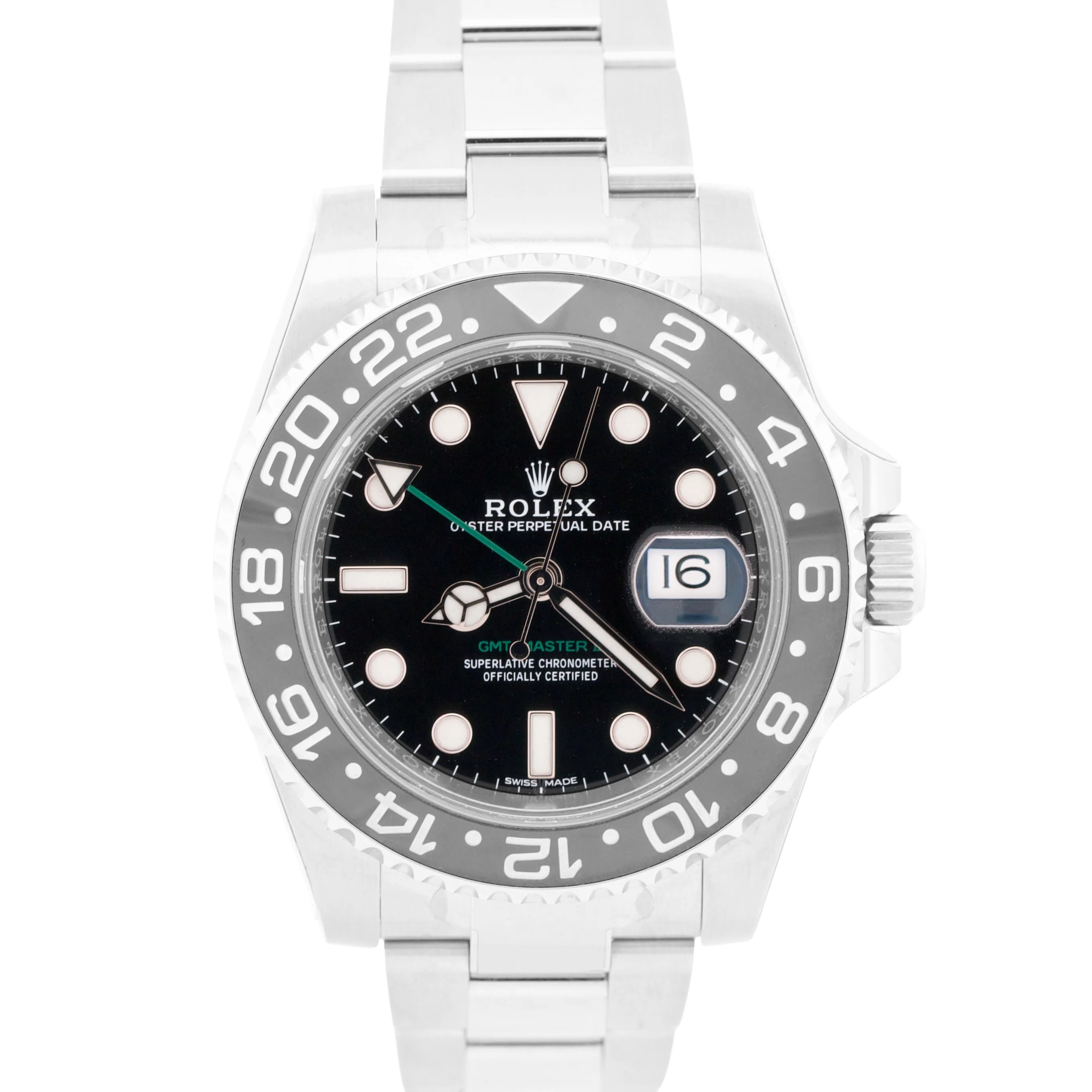 2017 NOS STICKERED PAPERS Rolex GMT-Master II BLACK Green 40mm 116710 LN BOX