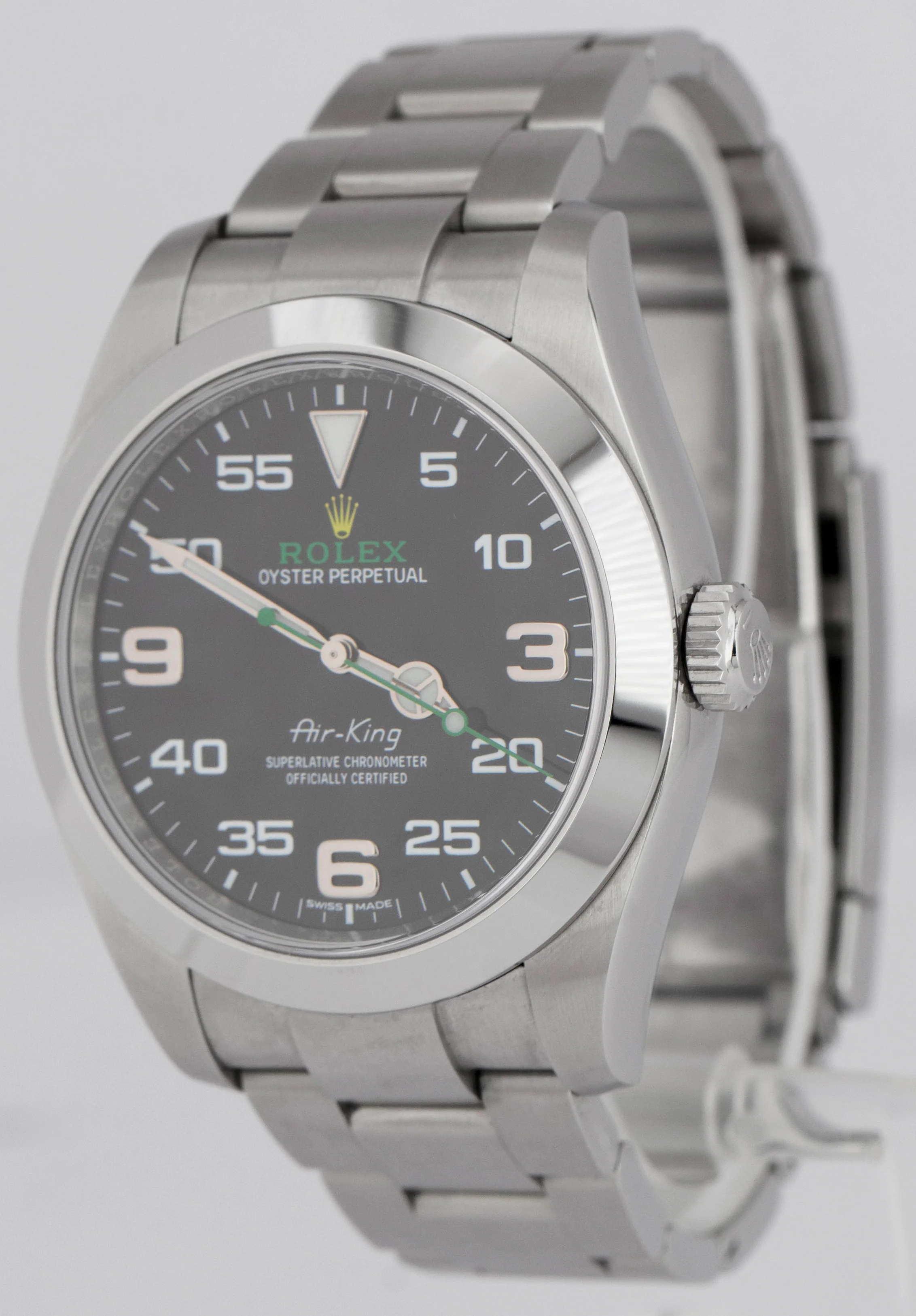 2017 PAPERS Rolex Air-King 40mm BLACK Green 3-6-9 Steel Arabic 116900 Watch BOX - Image 3
