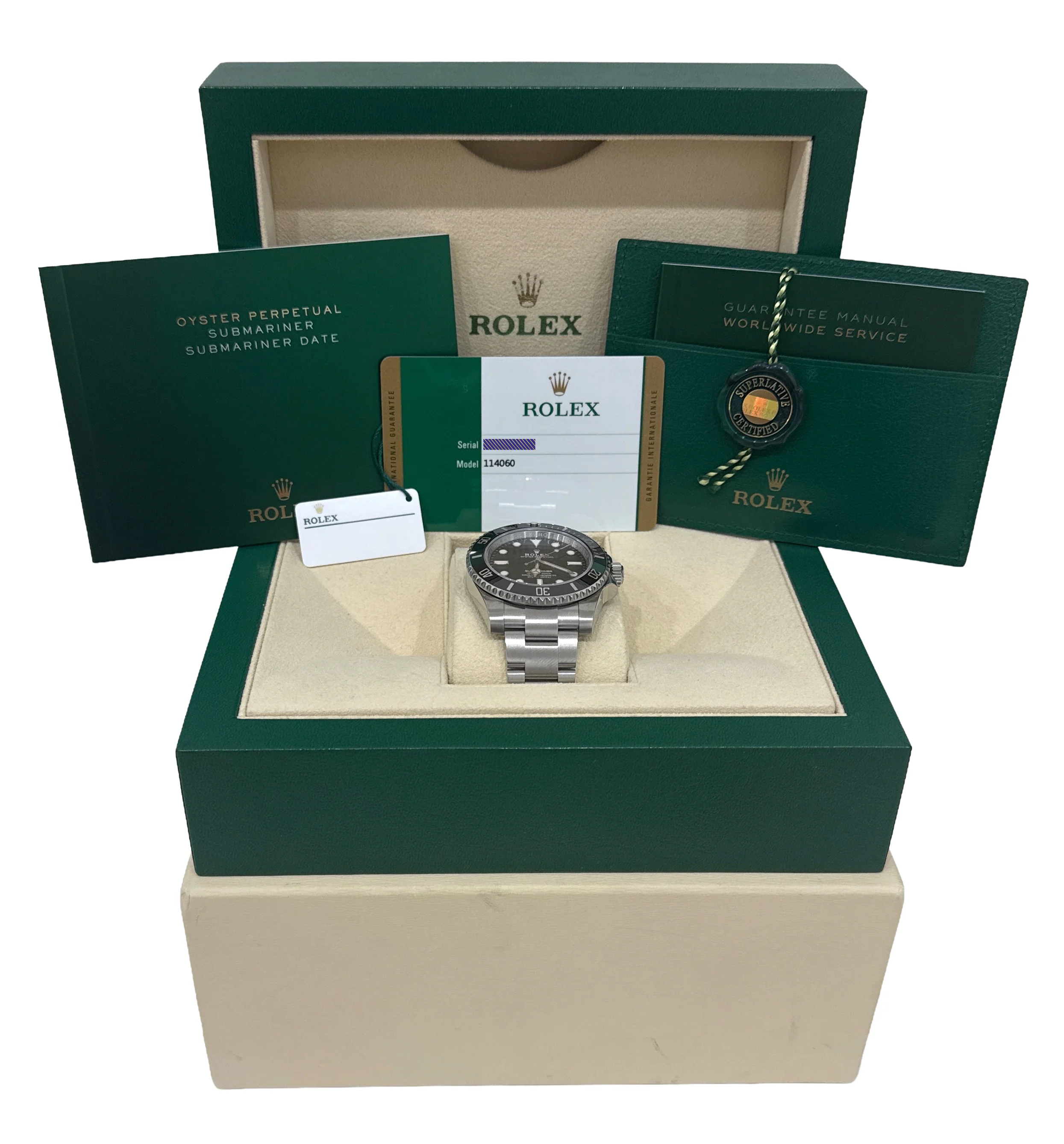 2017 PAPERS Rolex Submariner No-Date 40mm BLACK Ceramic Steel 114060 LN BOX - Image 2