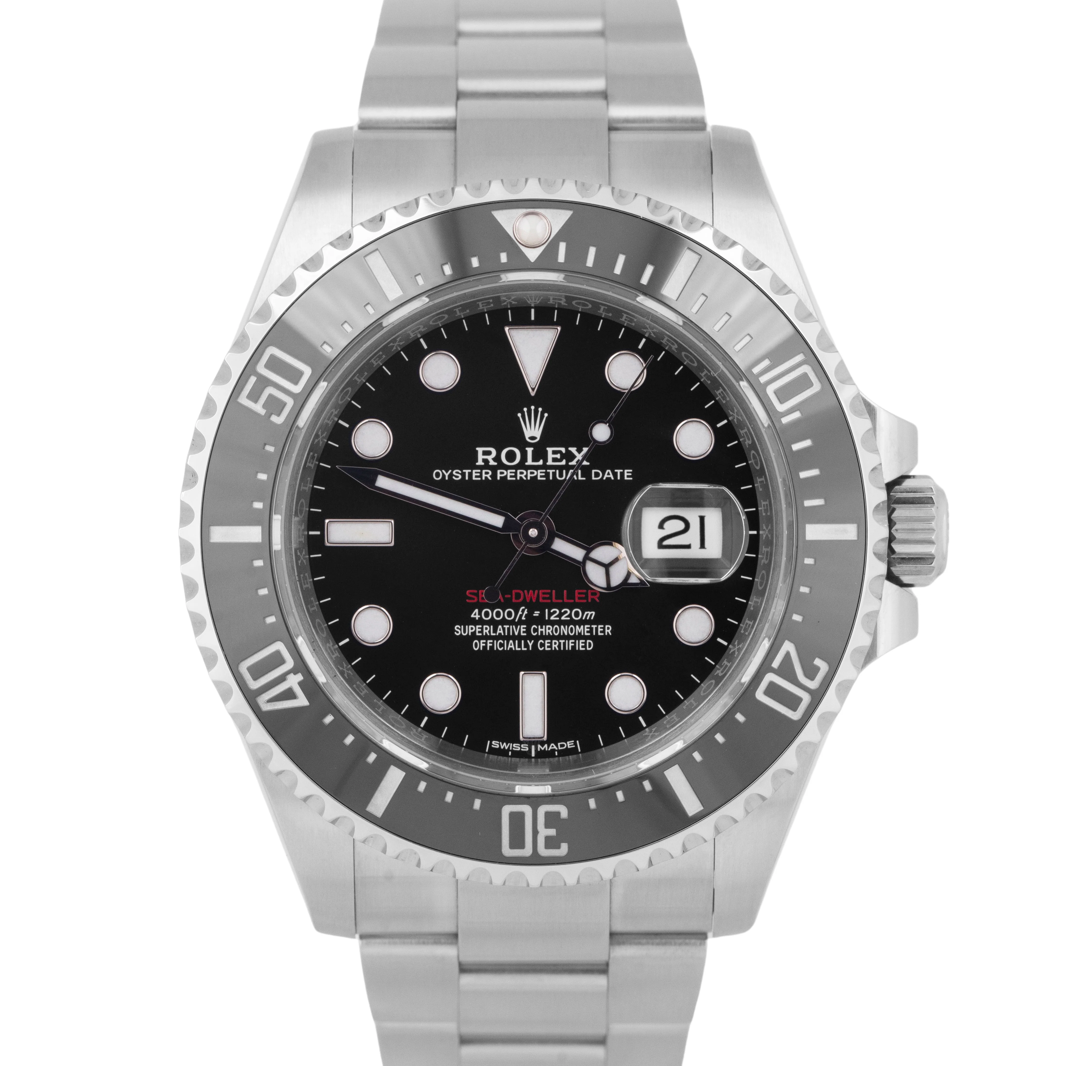 2017 Rolex 'Red' Sea-Dweller 126600 Black Mark I Stainless Steel 43mm MK1 Watch